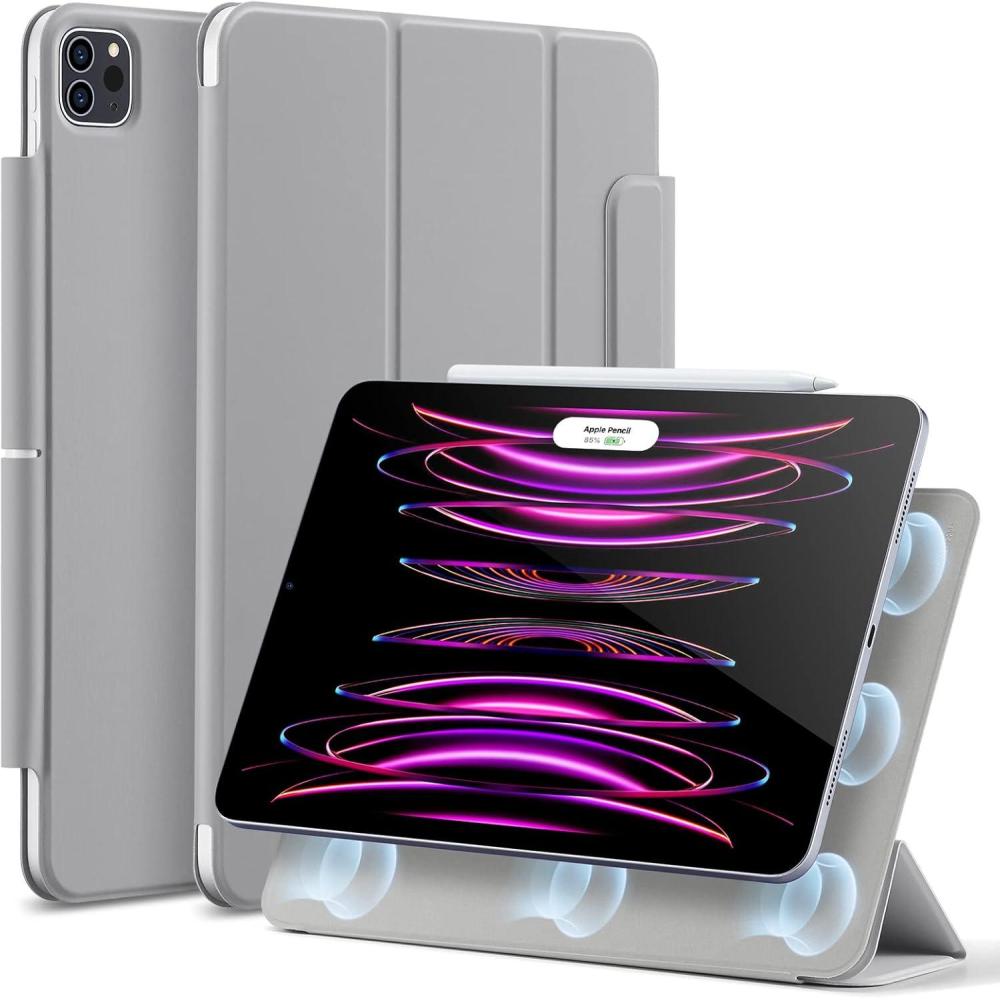 imageESR for iPad Pro 129 6th5th4th Gen iPad Air 13 Inch Case M3M2 20252024 Powerful Magnetic Attachment Slim Trifold Stand Case Supports Pencil Pro amp USBC Rebound Series Durable BlackGrey