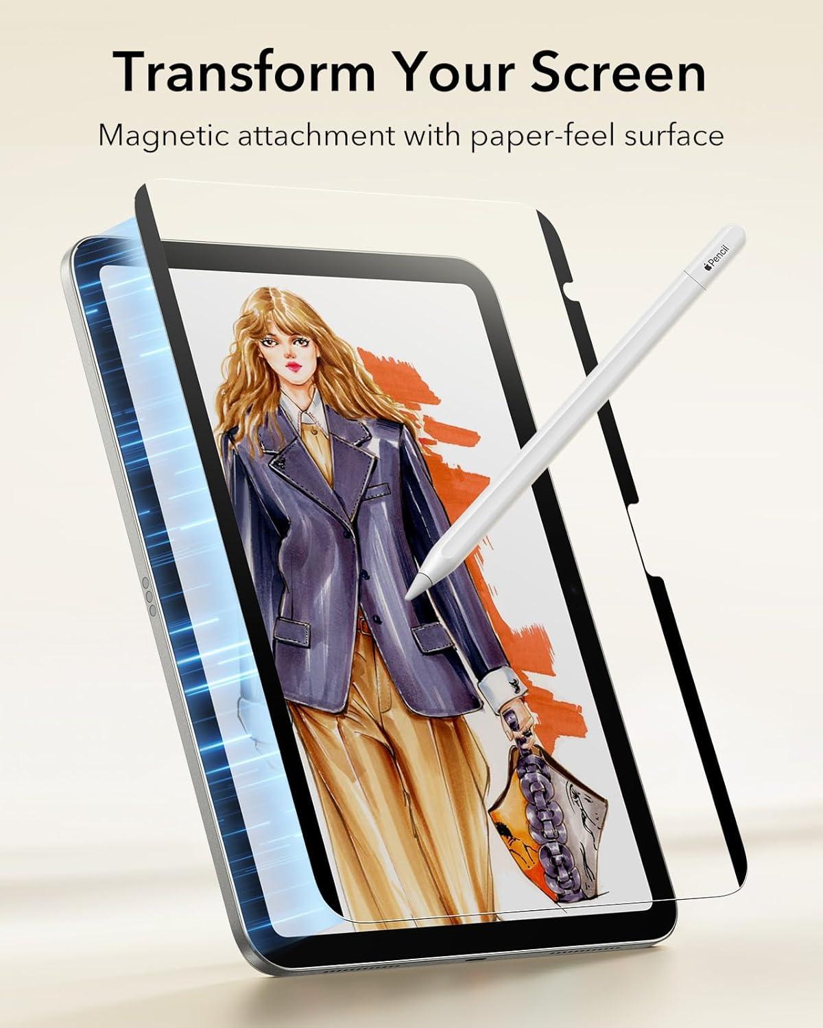imageESR for iPad A16 11th10th Generation Case20252022109 Inch 2 Pack PaperFeel Magnetic Screen Protector