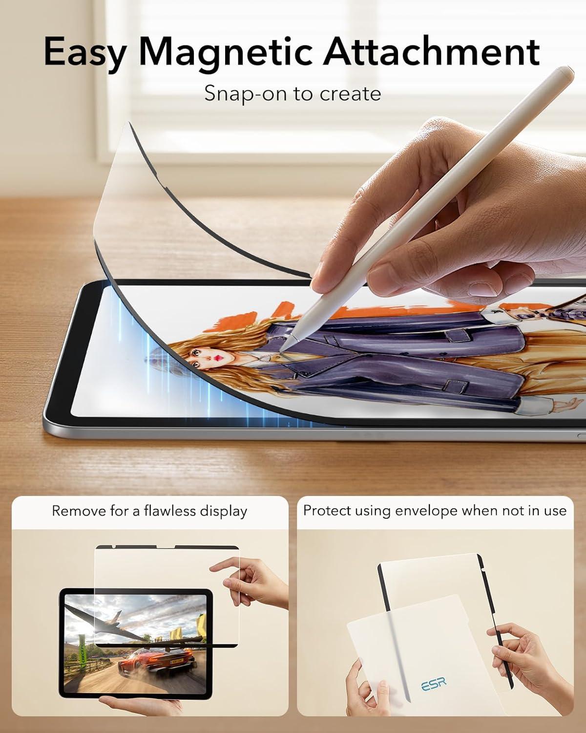 imageESR for iPad A16 11th10th Generation Case20252022109 Inch 2 Pack PaperFeel Magnetic Screen Protector