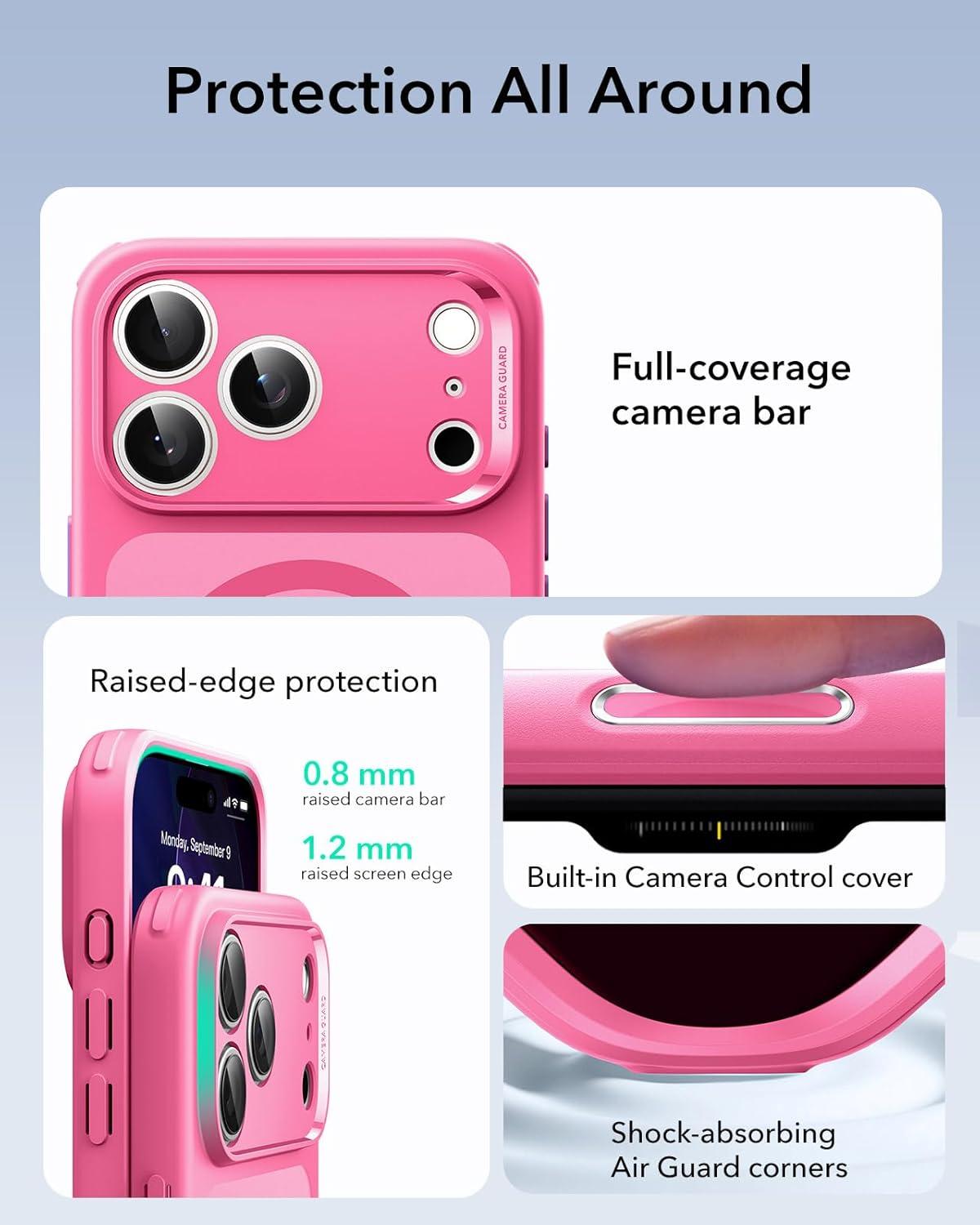 imageESR for iPhone 17 Pro Case Camera Control Compatible with MagSafe Shockproof MilitaryGrade Protection Magnetic Phone Case for iPhone 17 Pro Classic Hybrid Case Frosted BlueBFrosted Pink