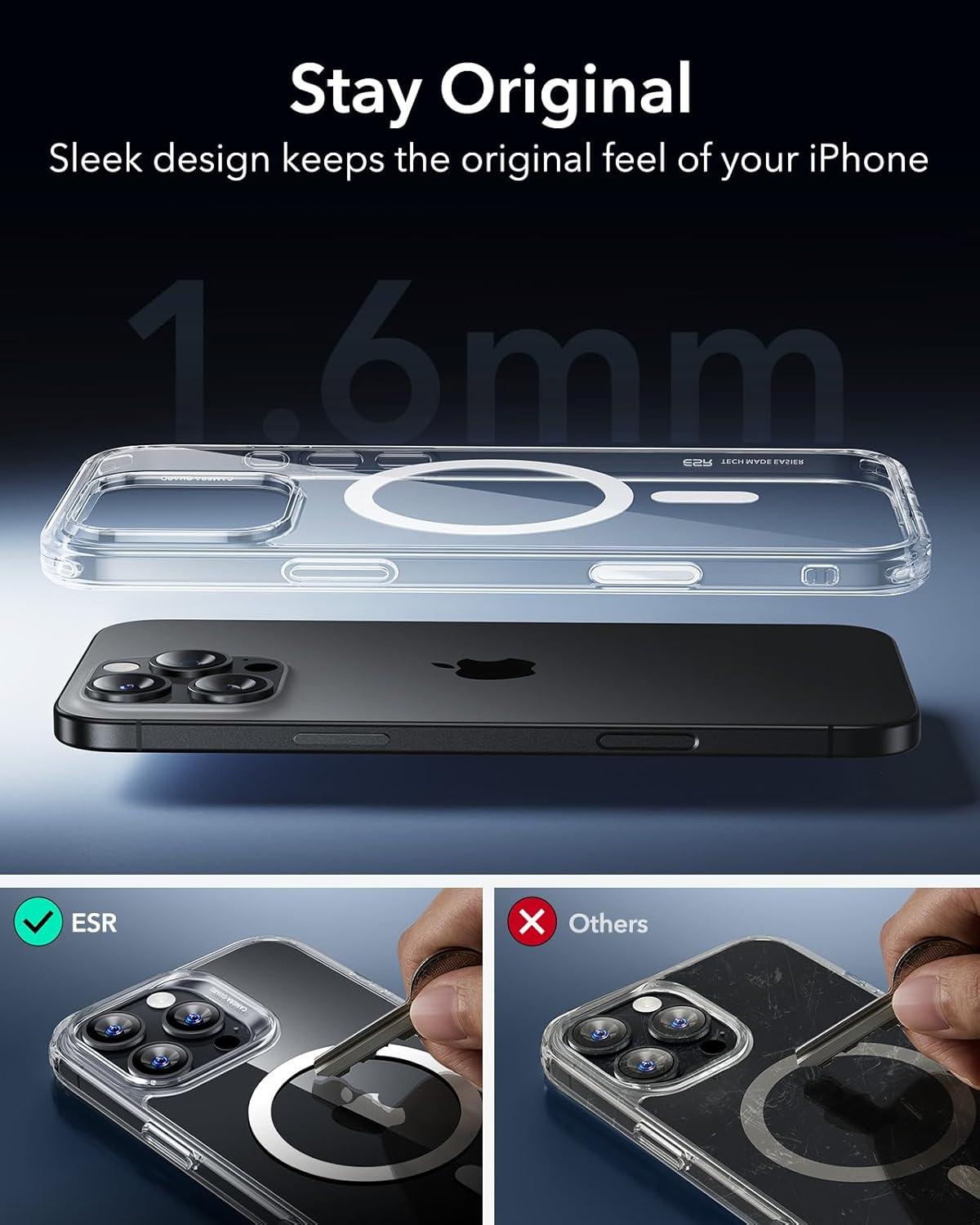 imageESR for iPhone 17 Pro Case Camera Control Compatible with MagSafe Shockproof MilitaryGrade Protection Magnetic Phone Case for iPhone 17 Pro Classic Hybrid Case Frosted BlueBFrosted Clear