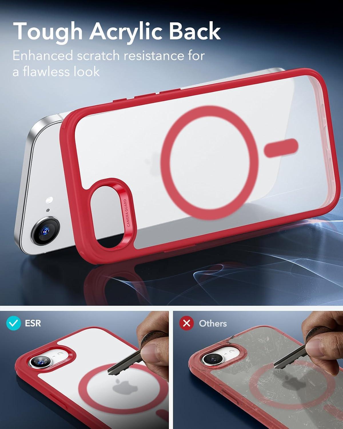 imageESR for iPhone 17 Pro Case Camera Control Compatible with MagSafe Shockproof MilitaryGrade Protection Magnetic Phone Case for iPhone 17 Pro Classic Hybrid Case Frosted BlueCFrosted Red