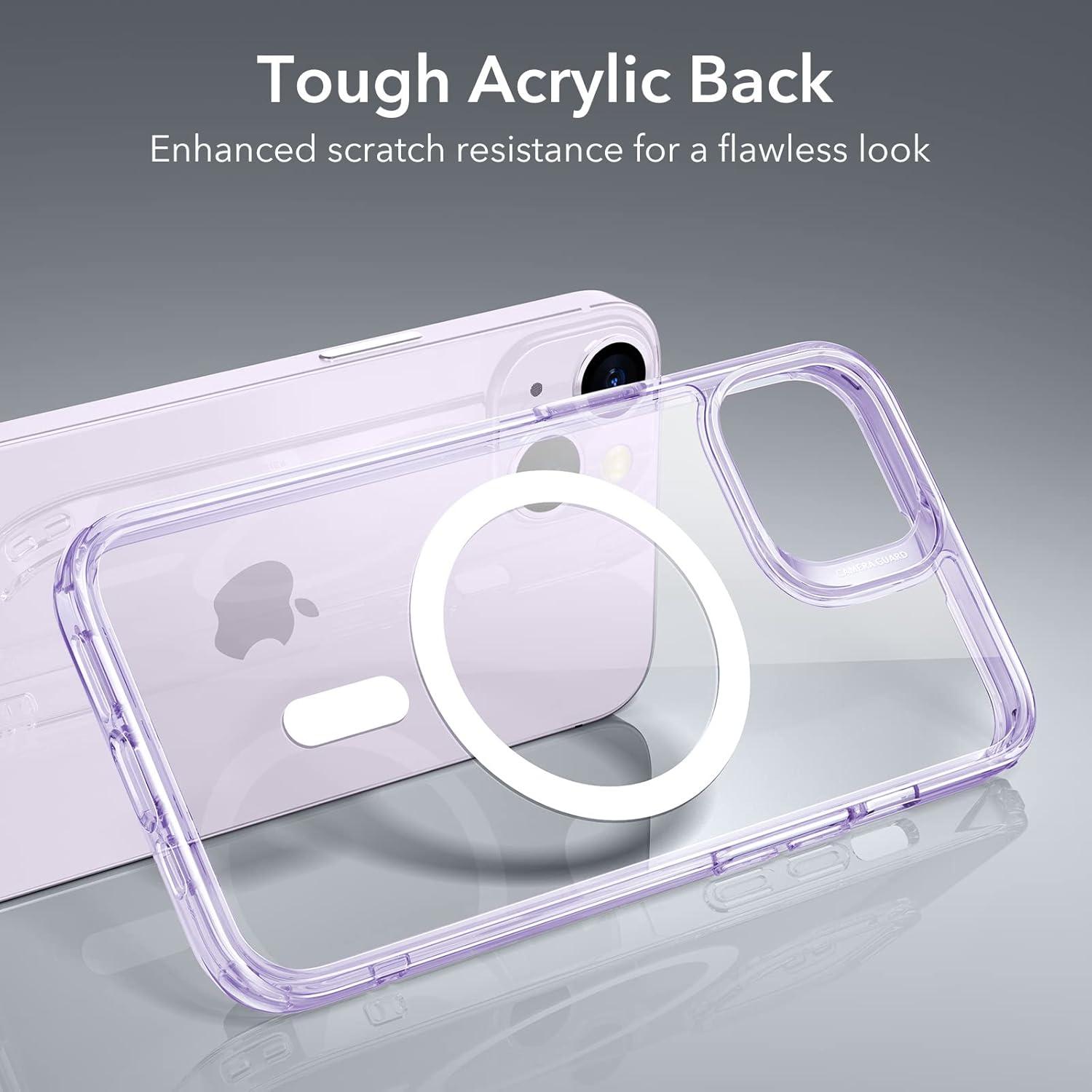 imageESR for iPhone 17 Pro Case Camera Control Compatible with MagSafe Shockproof MilitaryGrade Protection Magnetic Phone Case for iPhone 17 Pro Classic Hybrid Case Frosted BlueBClear Purple