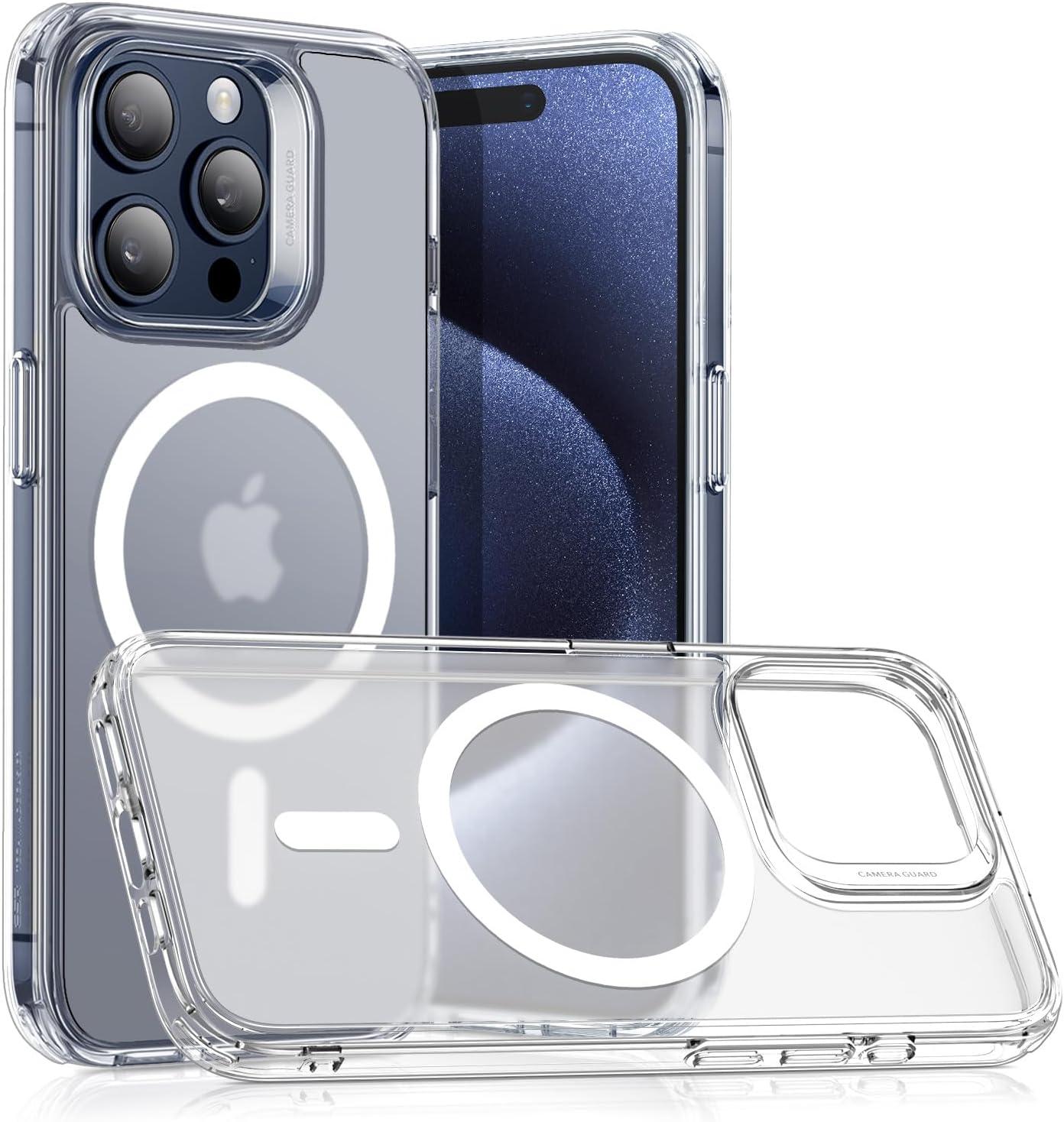 imageESR for iPhone 17 Pro Case Camera Control Compatible with MagSafe Shockproof MilitaryGrade Protection Magnetic Phone Case for iPhone 17 Pro Classic Hybrid Case Frosted BlueCFrosted Clear