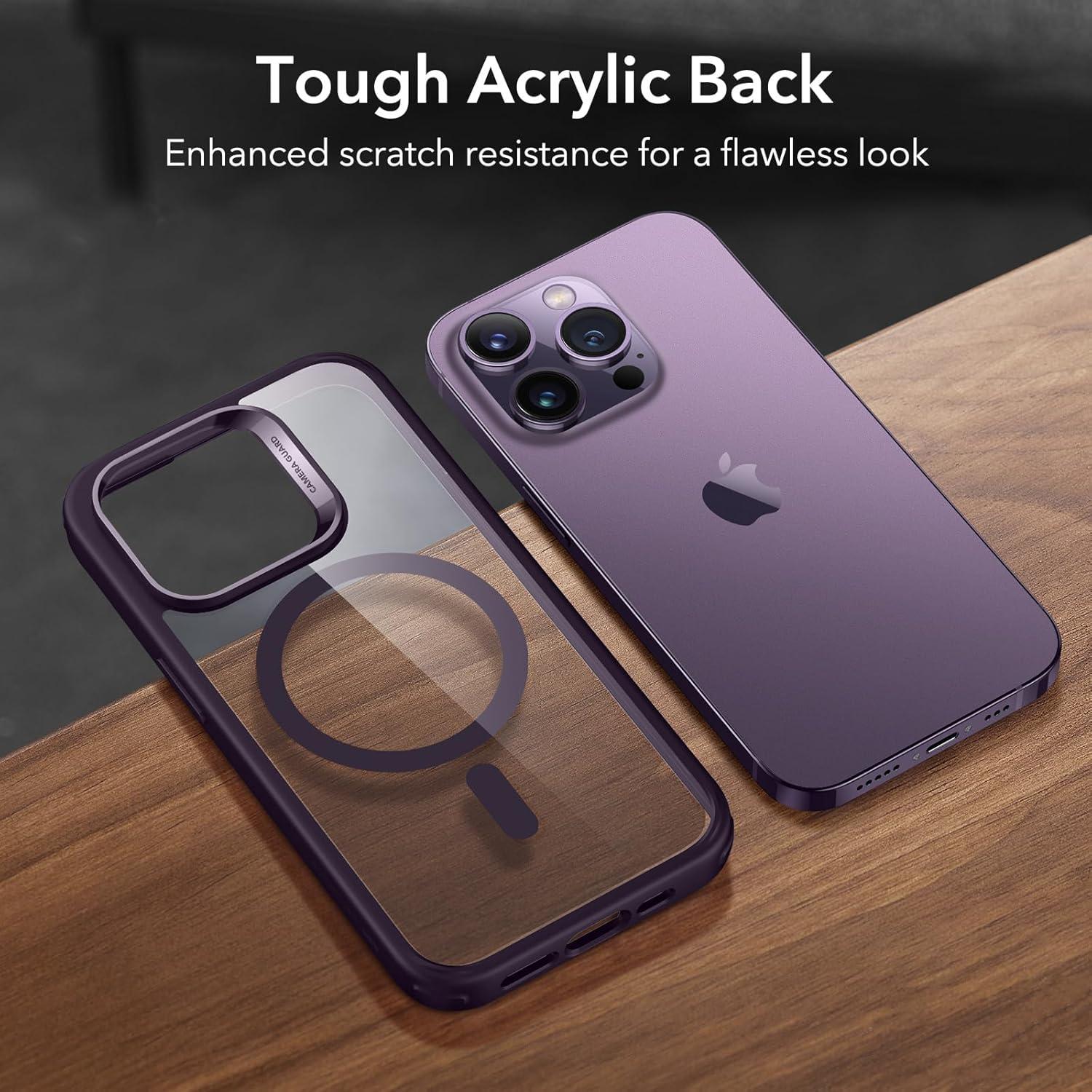 imageESR for iPhone 17 Pro Case Camera Control Compatible with MagSafe Shockproof MilitaryGrade Protection Magnetic Phone Case for iPhone 17 Pro Classic Hybrid Case Frosted BlueBClear Purple