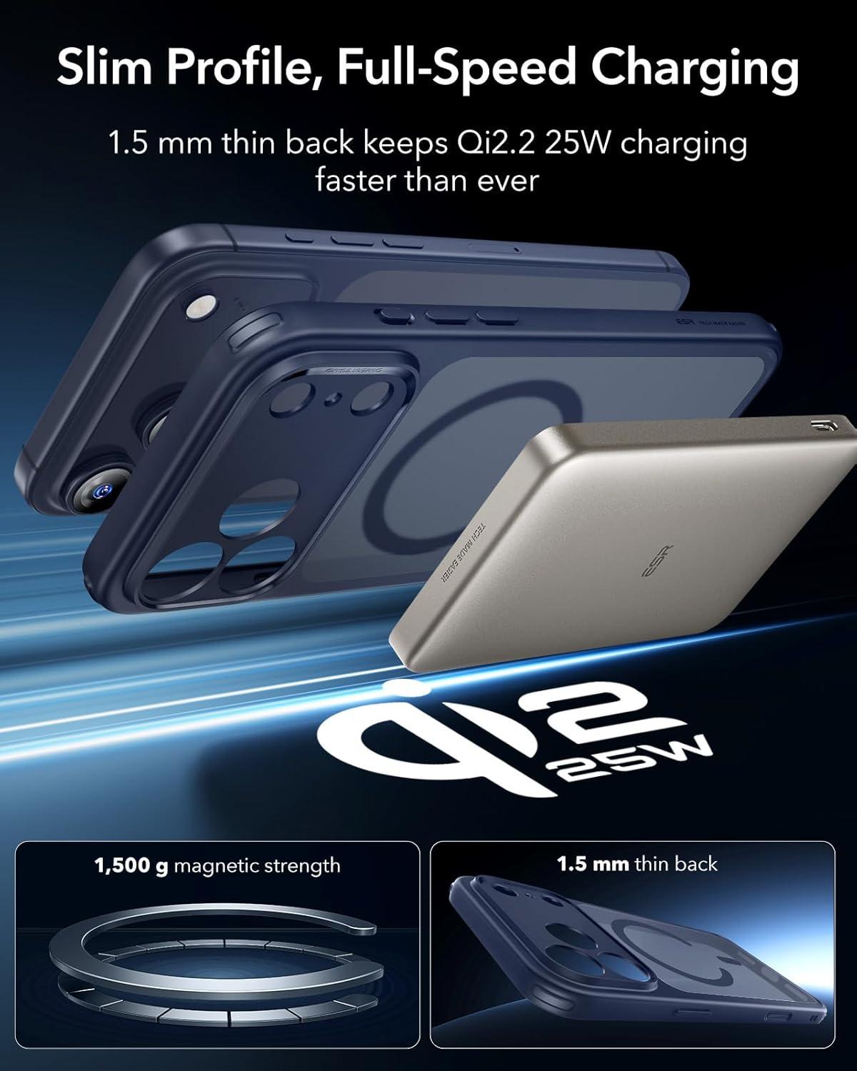 imageESR for iPhone 17 Pro Case Camera Control Compatible with MagSafe Shockproof MilitaryGrade Protection Magnetic Phone Case for iPhone 17 Pro Classic Hybrid Case Frosted BlueBFrosted Blue