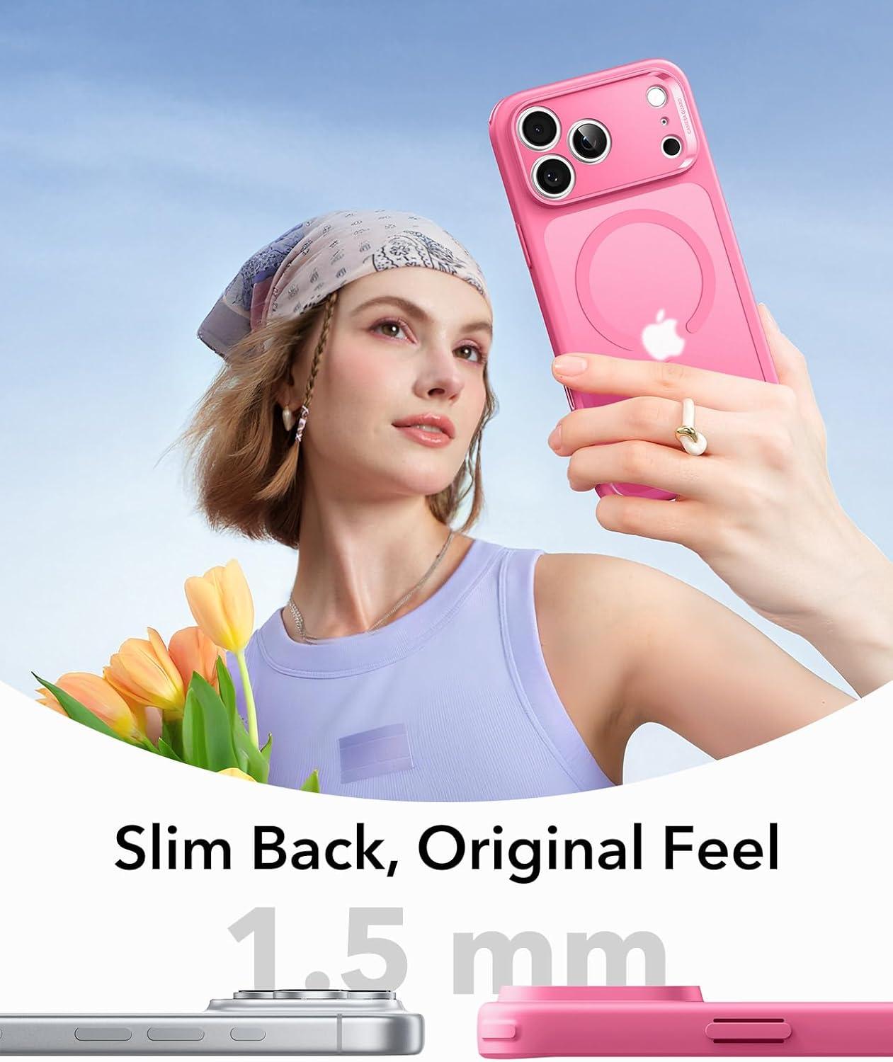 imageESR for iPhone 17 Pro Case Camera Control Compatible with MagSafe Shockproof MilitaryGrade Protection Magnetic Phone Case for iPhone 17 Pro Classic Hybrid Case Frosted BlueBFrosted Pink