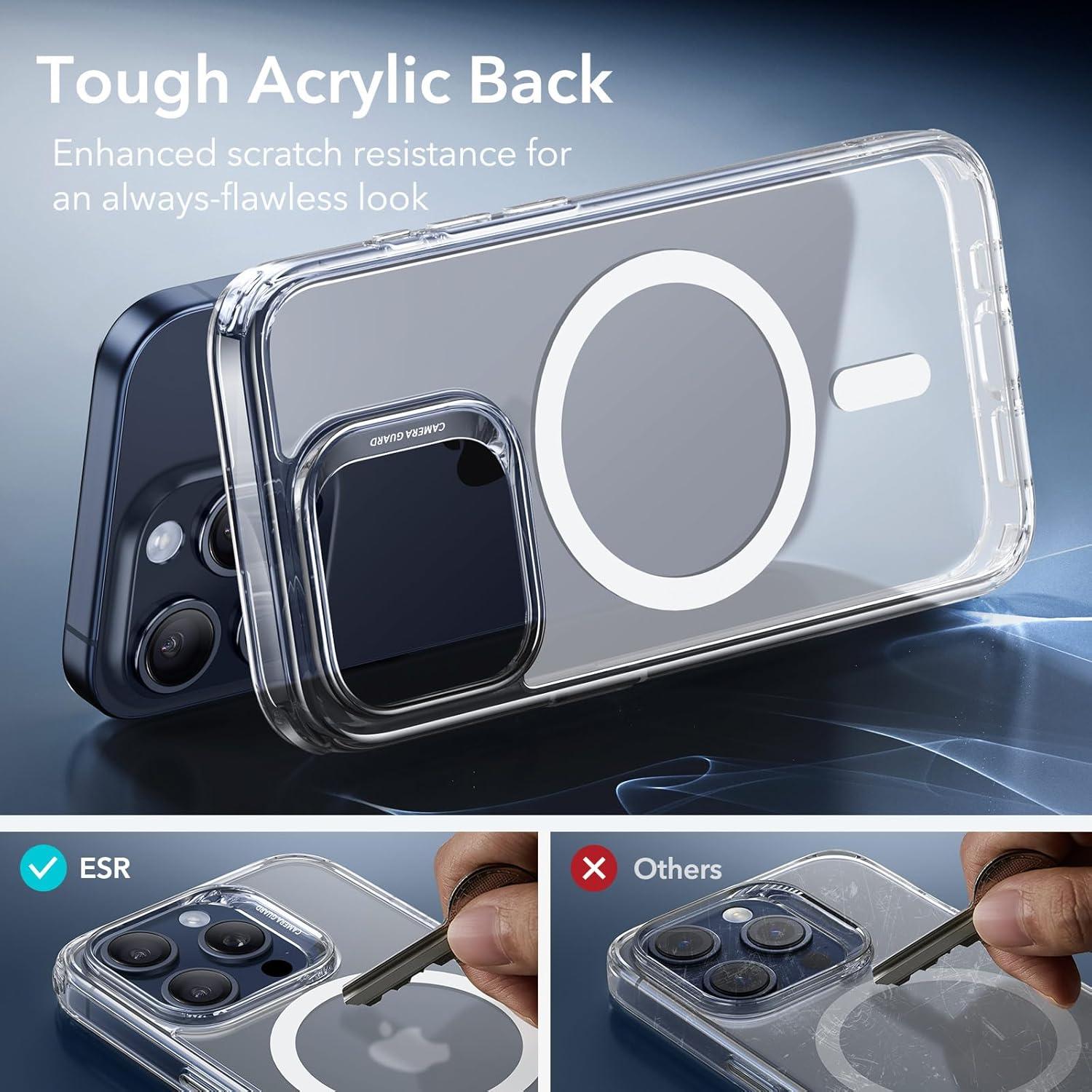 imageESR for iPhone 17 Pro Case Camera Control Compatible with MagSafe Shockproof MilitaryGrade Protection Magnetic Phone Case for iPhone 17 Pro Classic Hybrid Case Frosted BlueCFrosted Clear