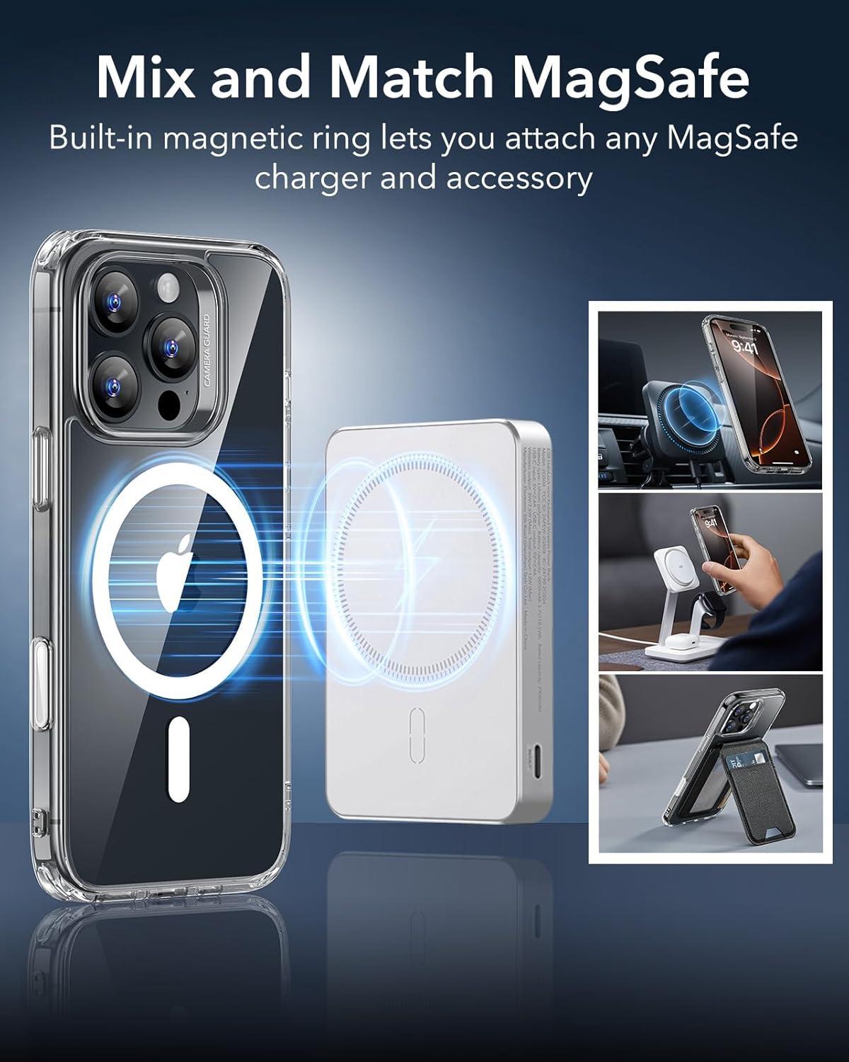 imageESR for iPhone 17 Pro Case Camera Control Compatible with MagSafe Shockproof MilitaryGrade Protection Magnetic Phone Case for iPhone 17 Pro Classic Hybrid Case Frosted BlueBFrosted Clear