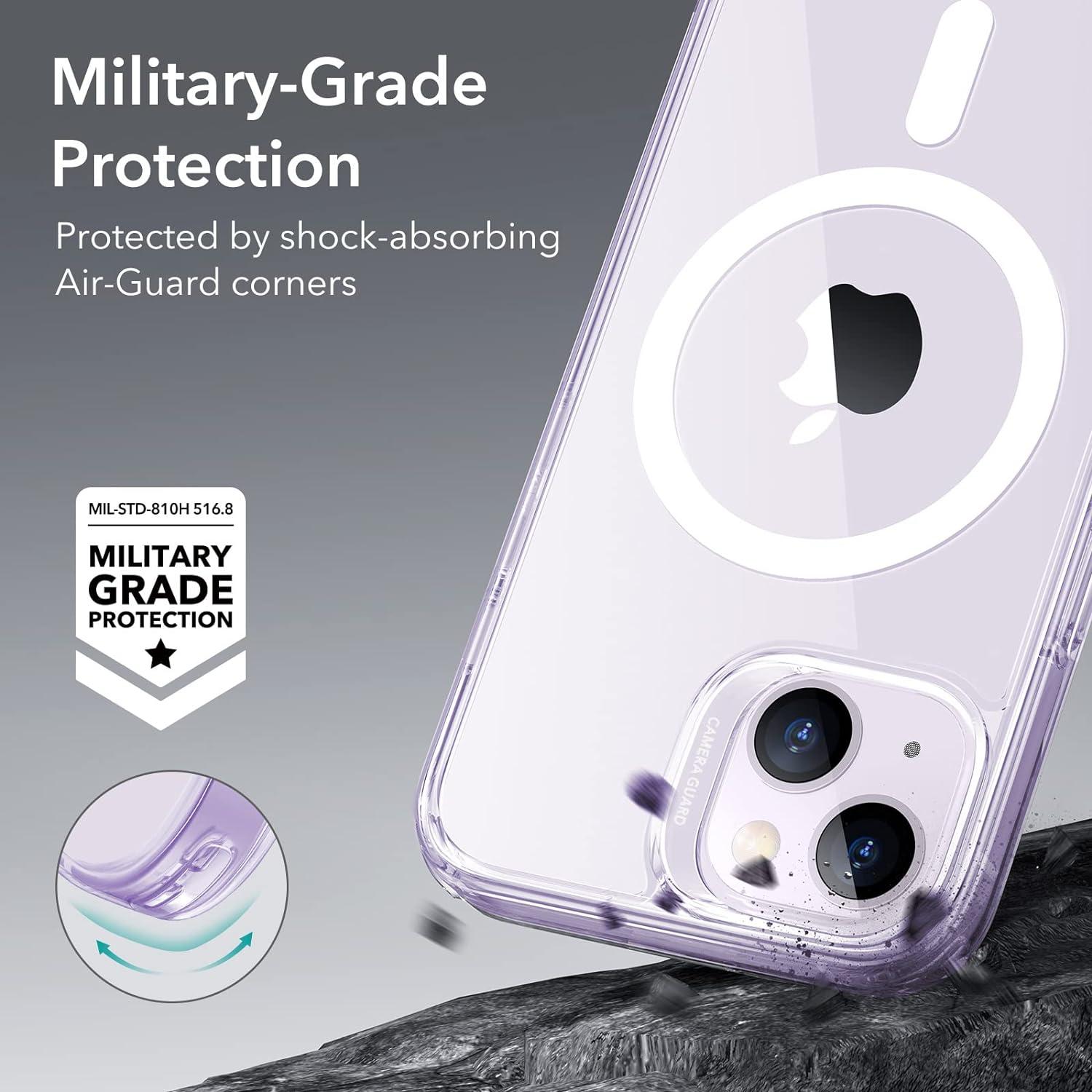 imageESR for iPhone 17 Pro Case Camera Control Compatible with MagSafe Shockproof MilitaryGrade Protection Magnetic Phone Case for iPhone 17 Pro Classic Hybrid Case Frosted BlueBClear Purple