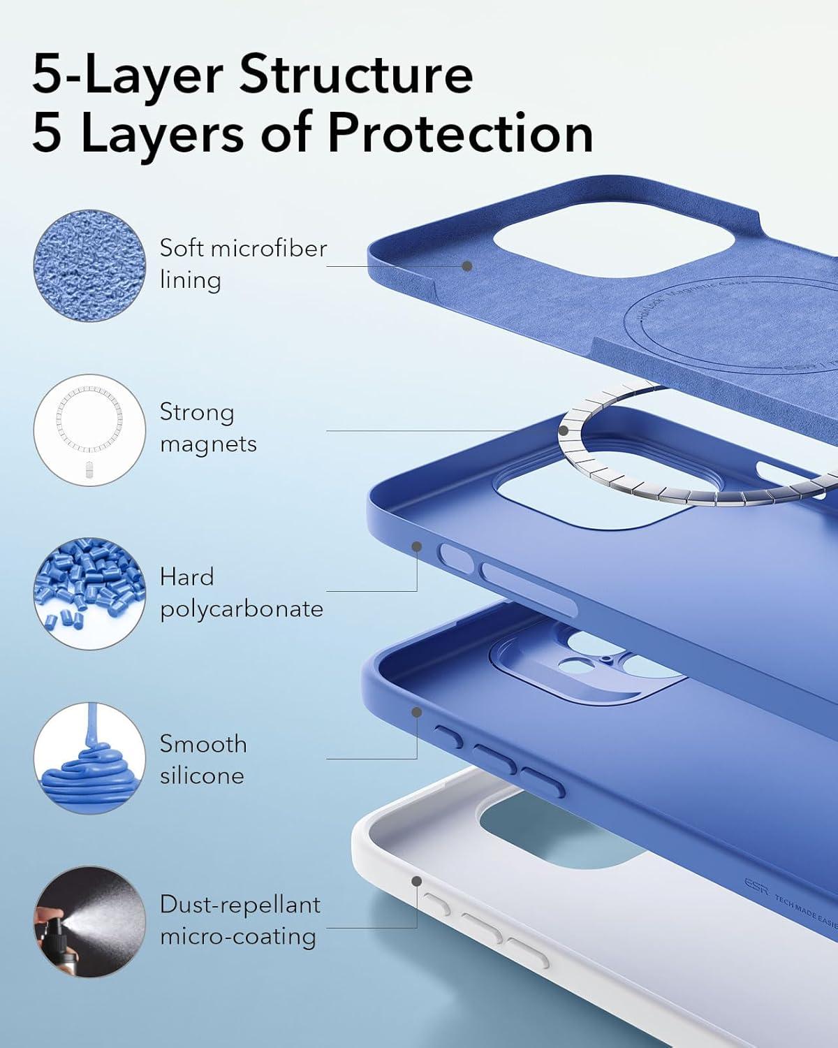 imageESR for iPhone 17 Pro Case Camera Control Compatible with MagSafe Shockproof MilitaryGrade Protection Magnetic Phone Case for iPhone 17 Pro Classic Hybrid Case Frosted BlueCUltramarine