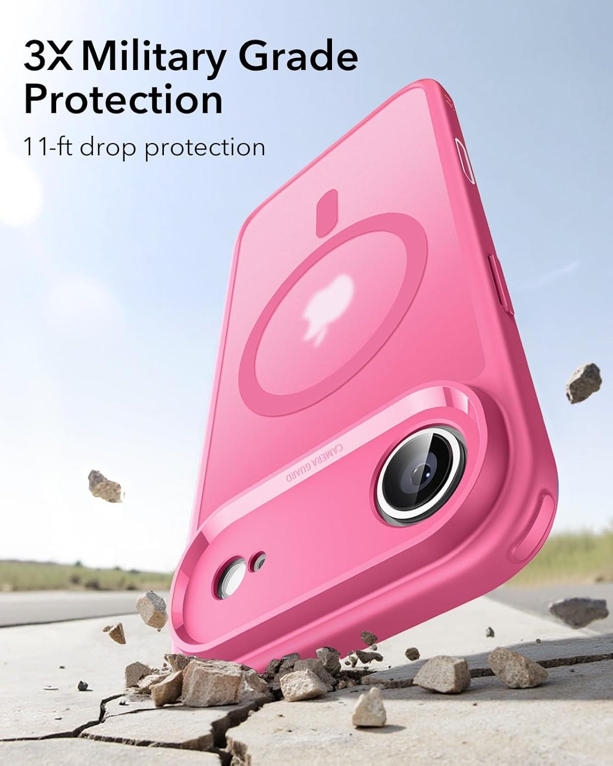 imageESR for iPhone 17 Pro Case Camera Control Compatible with MagSafe Shockproof MilitaryGrade Protection Magnetic Phone Case for iPhone 17 Pro Classic Hybrid Case Frosted BlueBFrosted Pink