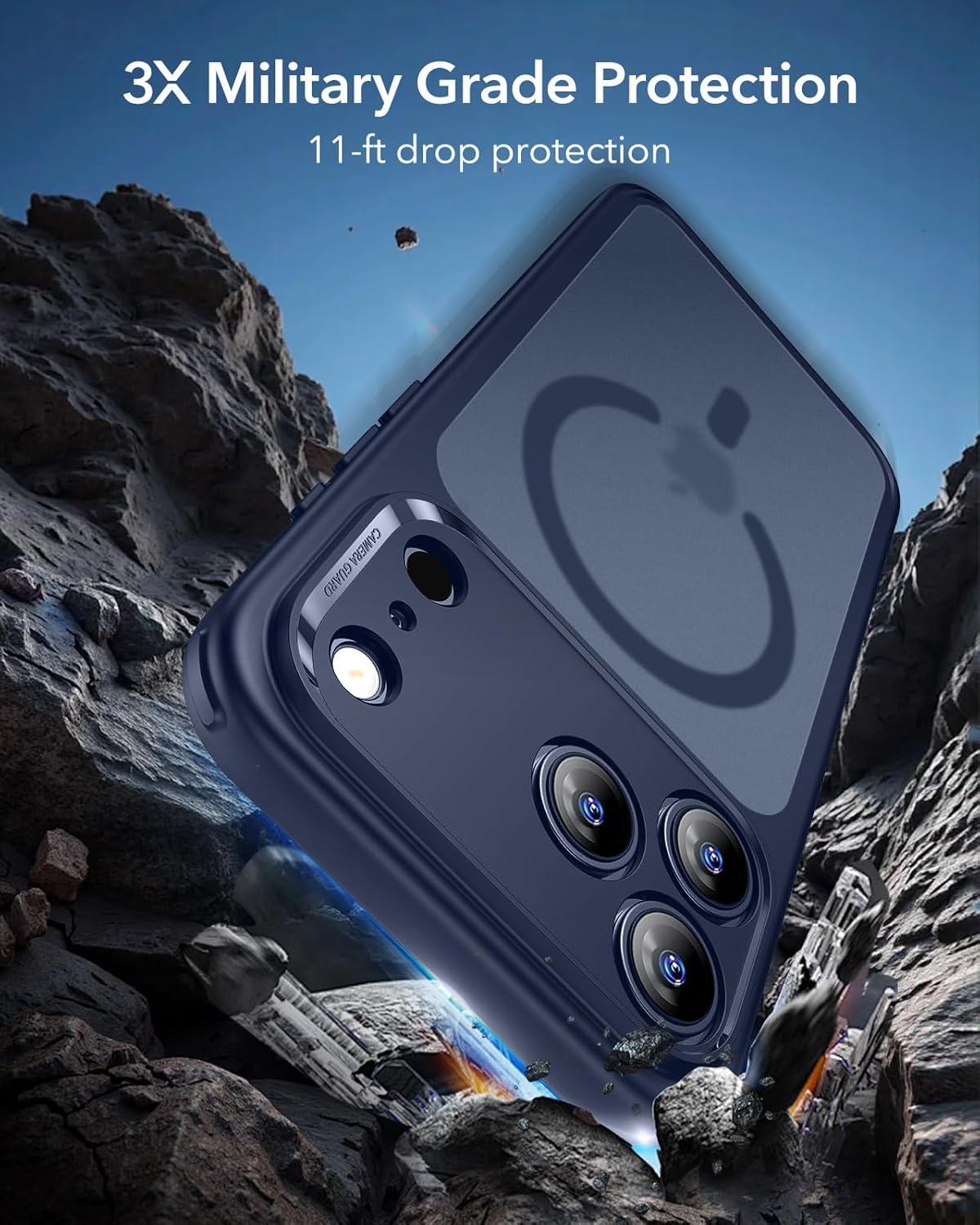 imageESR for iPhone 17 Pro Case Camera Control Compatible with MagSafe Shockproof MilitaryGrade Protection Magnetic Phone Case for iPhone 17 Pro Classic Hybrid Case Frosted BlueBFrosted Blue
