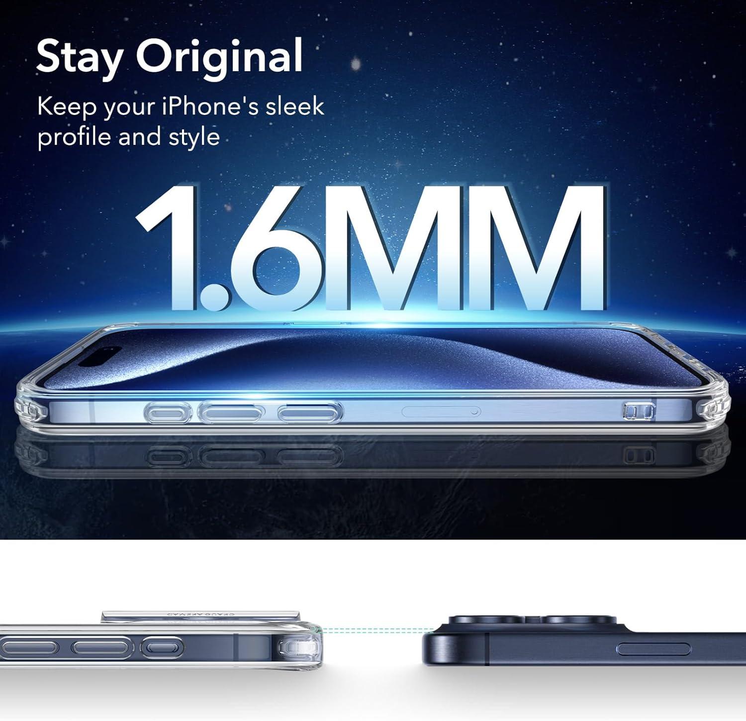 imageESR for iPhone 17 Pro Case Camera Control Compatible with MagSafe Shockproof MilitaryGrade Protection Magnetic Phone Case for iPhone 17 Pro Classic Hybrid Case Frosted BlueCFrosted Clear