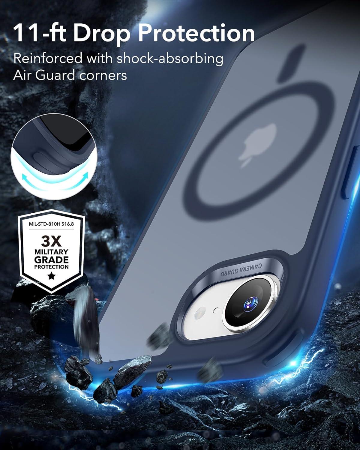 imageESR for iPhone 17 Pro Case Camera Control Compatible with MagSafe Shockproof MilitaryGrade Protection Magnetic Phone Case for iPhone 17 Pro Classic Hybrid Case Frosted BlueCFrosted Blue