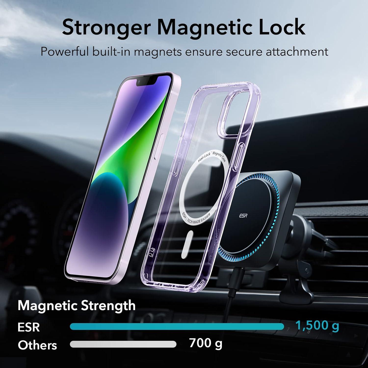 imageESR for iPhone 17 Pro Case Camera Control Compatible with MagSafe Shockproof MilitaryGrade Protection Magnetic Phone Case for iPhone 17 Pro Classic Hybrid Case Frosted BlueBClear Purple