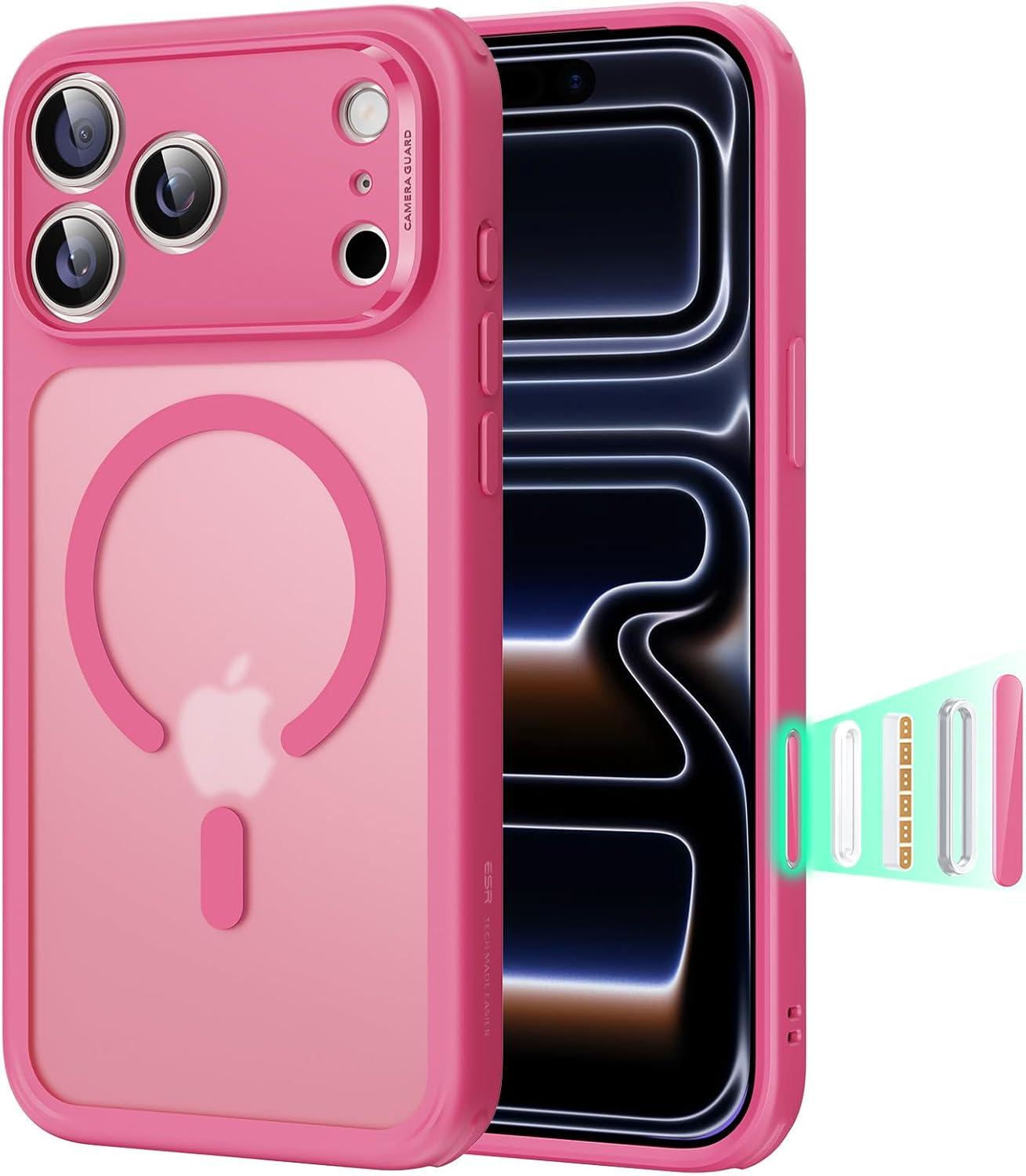 imageESR for iPhone 17 Pro Case Camera Control Compatible with MagSafe Shockproof MilitaryGrade Protection Magnetic Phone Case for iPhone 17 Pro Classic Hybrid Case Frosted BlueBFrosted Pink