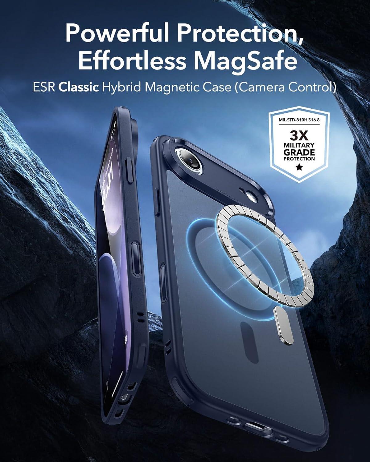 imageESR for iPhone 17 Pro Case Camera Control Compatible with MagSafe Shockproof MilitaryGrade Protection Magnetic Phone Case for iPhone 17 Pro Classic Hybrid Case Frosted BlueBFrosted Blue
