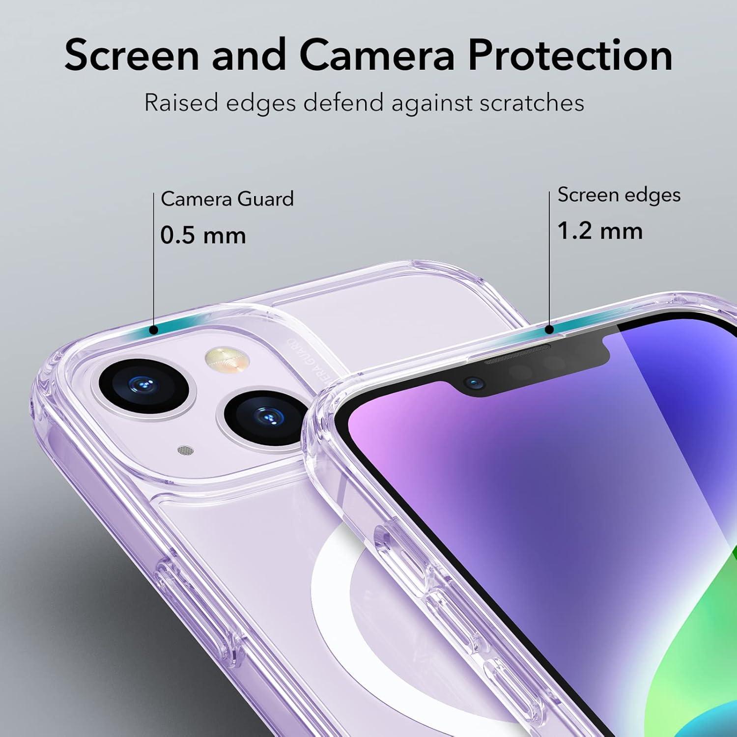 imageESR for iPhone 17 Pro Case Camera Control Compatible with MagSafe Shockproof MilitaryGrade Protection Magnetic Phone Case for iPhone 17 Pro Classic Hybrid Case Frosted BlueBClear Purple
