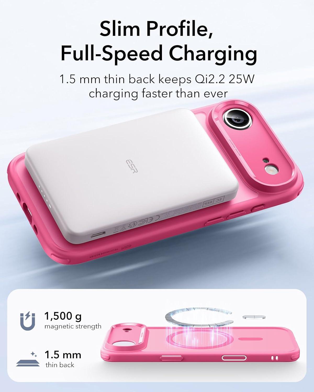 imageESR for iPhone 17 Pro Case Camera Control Compatible with MagSafe Shockproof MilitaryGrade Protection Magnetic Phone Case for iPhone 17 Pro Classic Hybrid Case Frosted BlueBFrosted Pink