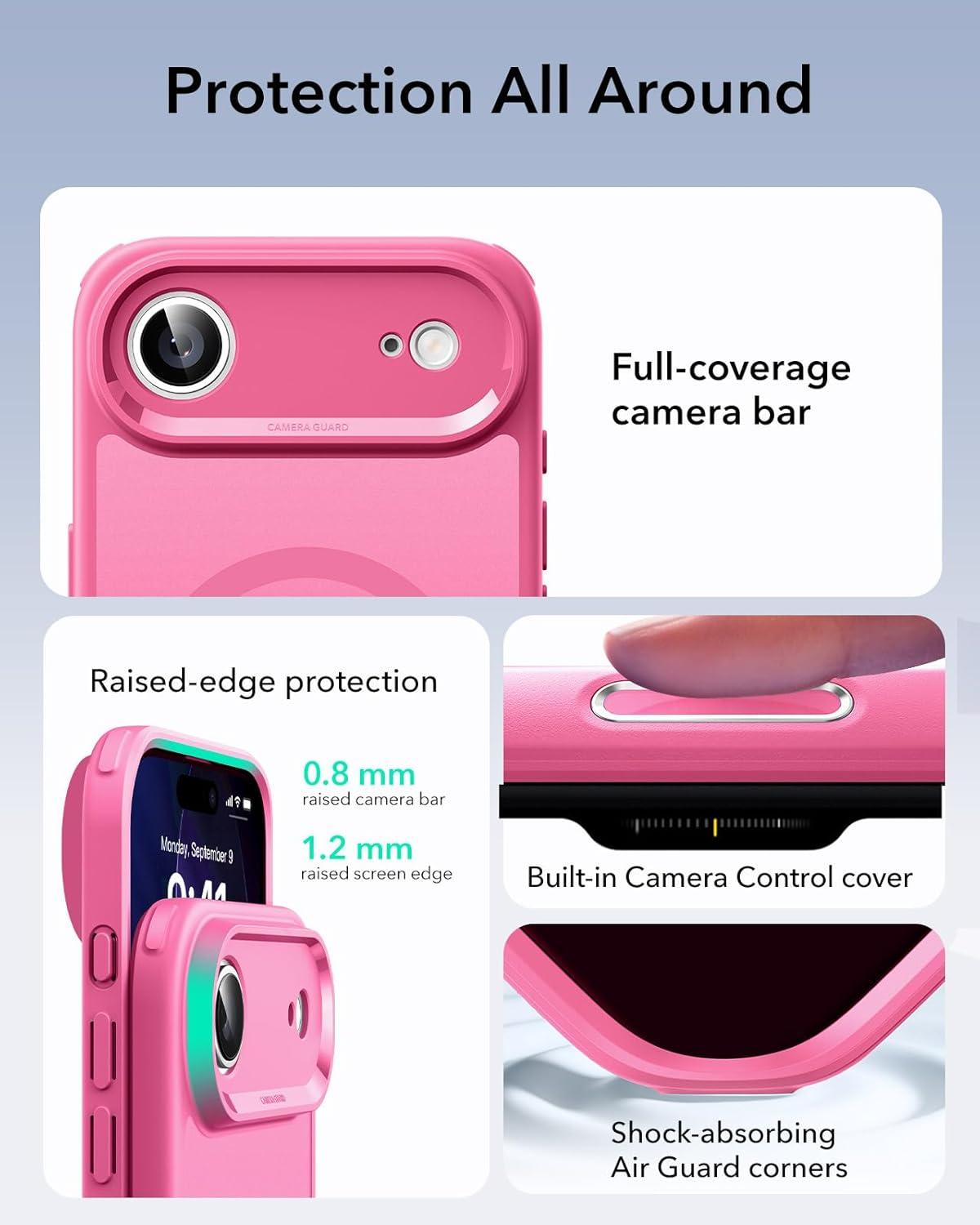 imageESR for iPhone 17 Pro Case Camera Control Compatible with MagSafe Shockproof MilitaryGrade Protection Magnetic Phone Case for iPhone 17 Pro Classic Hybrid Case Frosted BlueBFrosted Pink