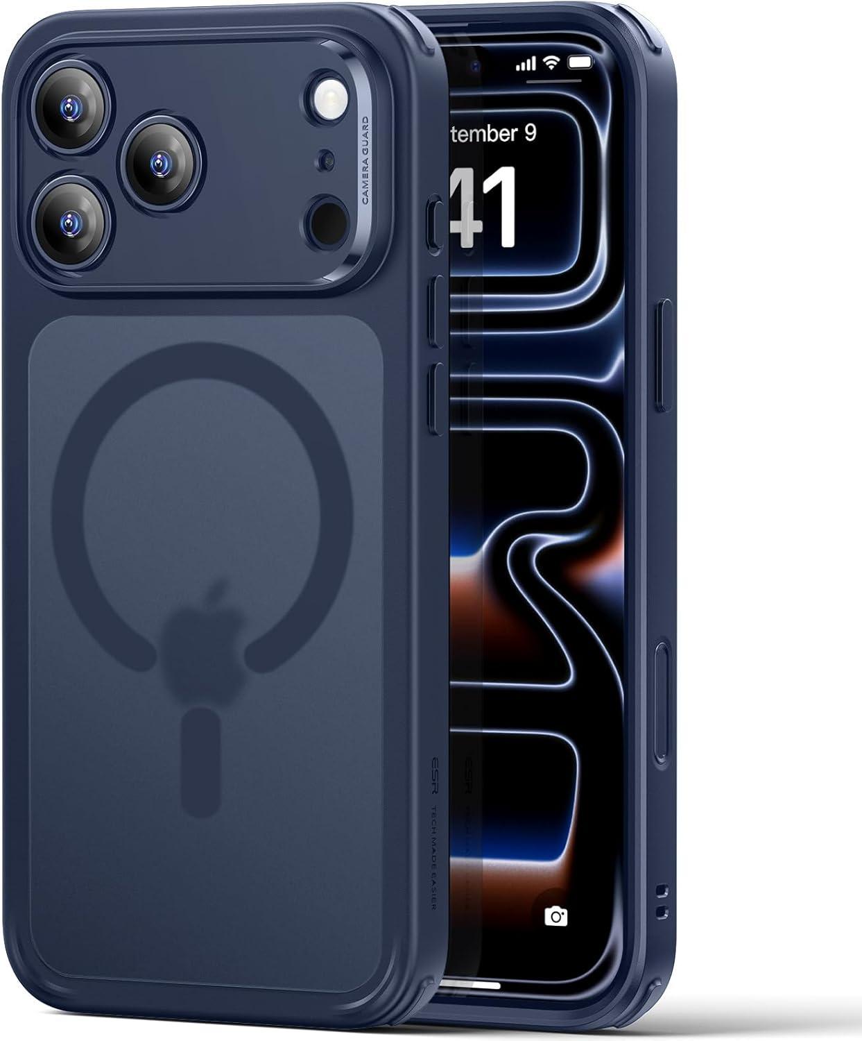 imageESR for iPhone 17 Pro Case Camera Control Compatible with MagSafe Shockproof MilitaryGrade Protection Magnetic Phone Case for iPhone 17 Pro Classic Hybrid Case Frosted BlueBFrosted Blue