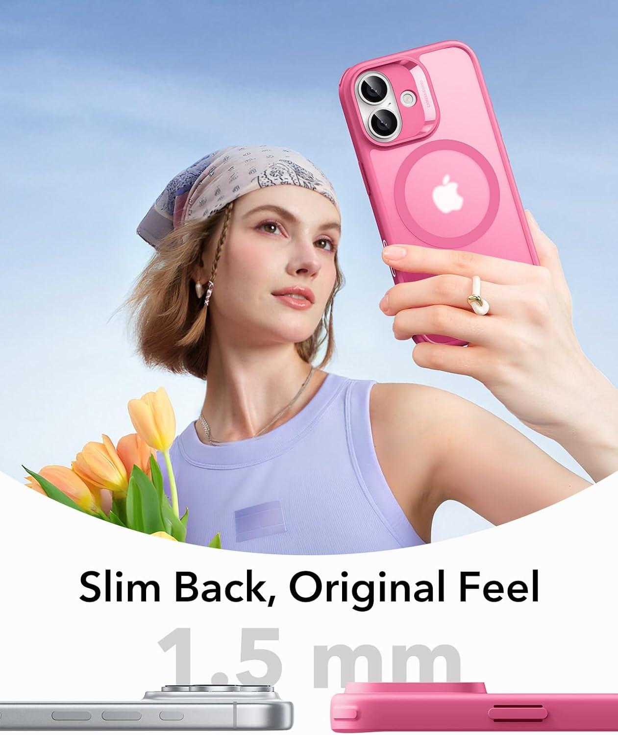imageESR for iPhone 17 Pro Case Camera Control Compatible with MagSafe Shockproof MilitaryGrade Protection Magnetic Phone Case for iPhone 17 Pro Classic Hybrid Case Frosted BlueBFrosted Pink
