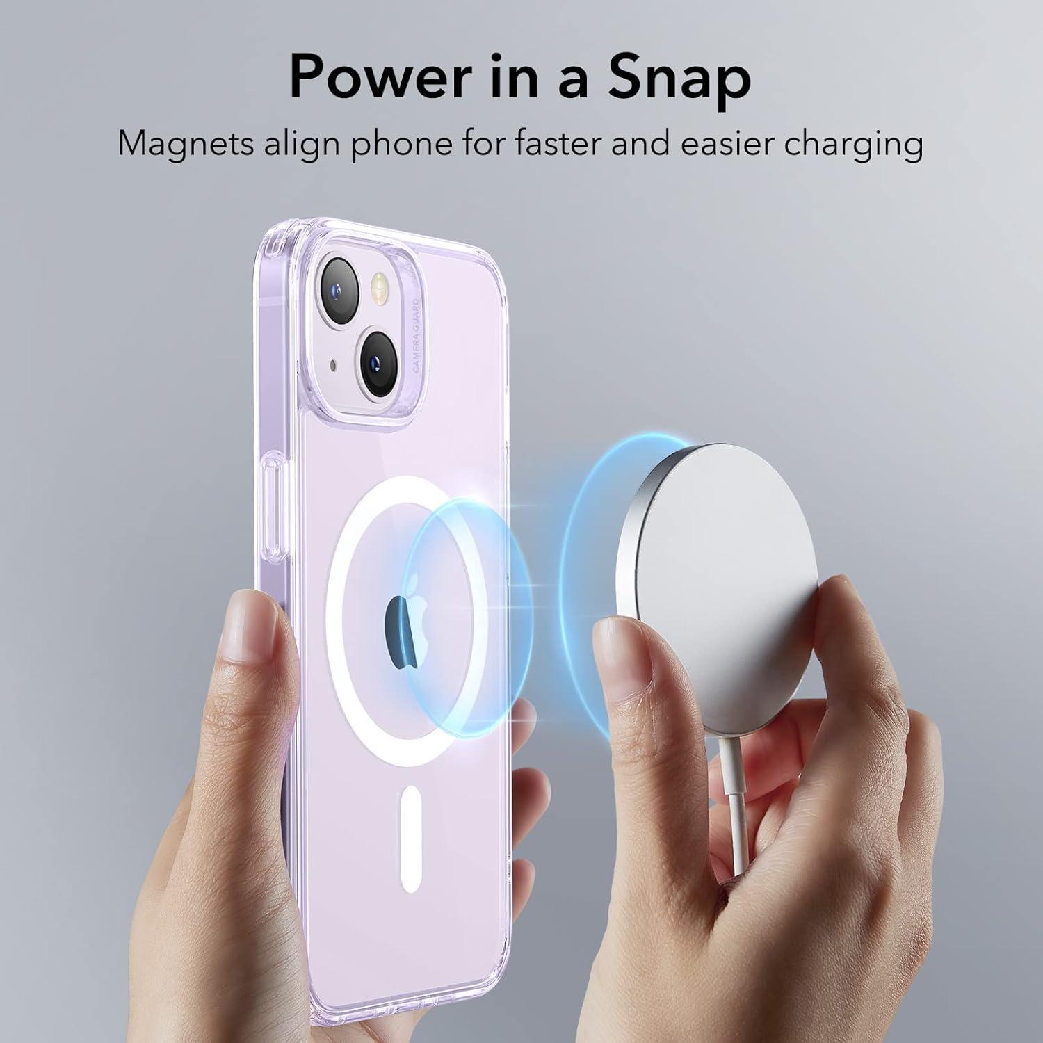 imageESR for iPhone 17 Pro Case Camera Control Compatible with MagSafe Shockproof MilitaryGrade Protection Magnetic Phone Case for iPhone 17 Pro Classic Hybrid Case Frosted BlueBClear Purple