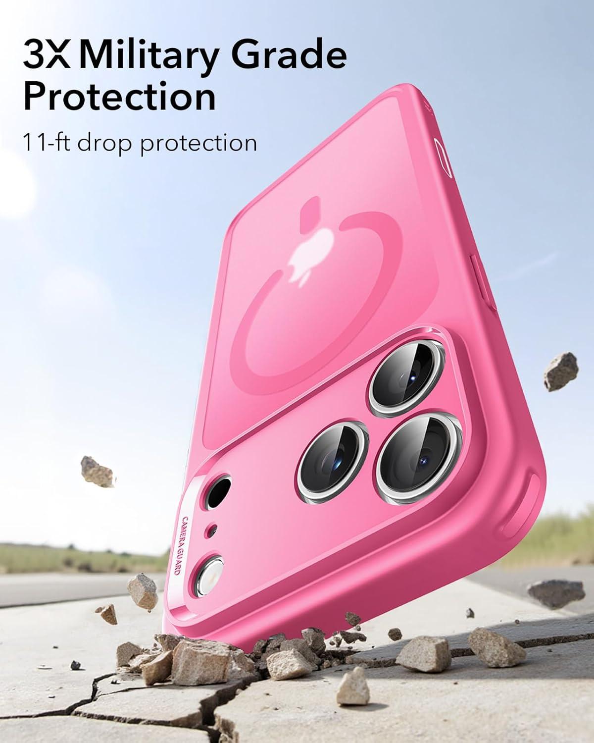 imageESR for iPhone 17 Pro Case Camera Control Compatible with MagSafe Shockproof MilitaryGrade Protection Magnetic Phone Case for iPhone 17 Pro Classic Hybrid Case Frosted BlueBFrosted Pink