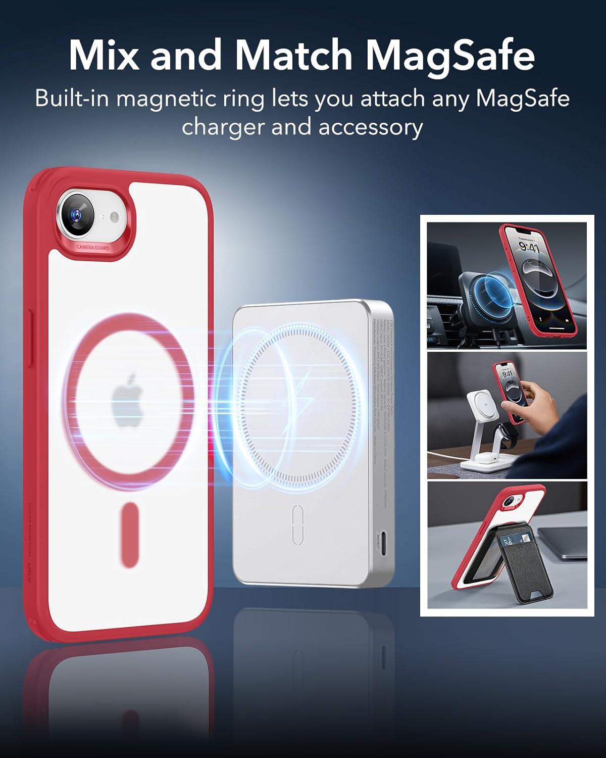 imageESR for iPhone 17 Pro Case Camera Control Compatible with MagSafe Shockproof MilitaryGrade Protection Magnetic Phone Case for iPhone 17 Pro Classic Hybrid Case Frosted BlueCFrosted Red