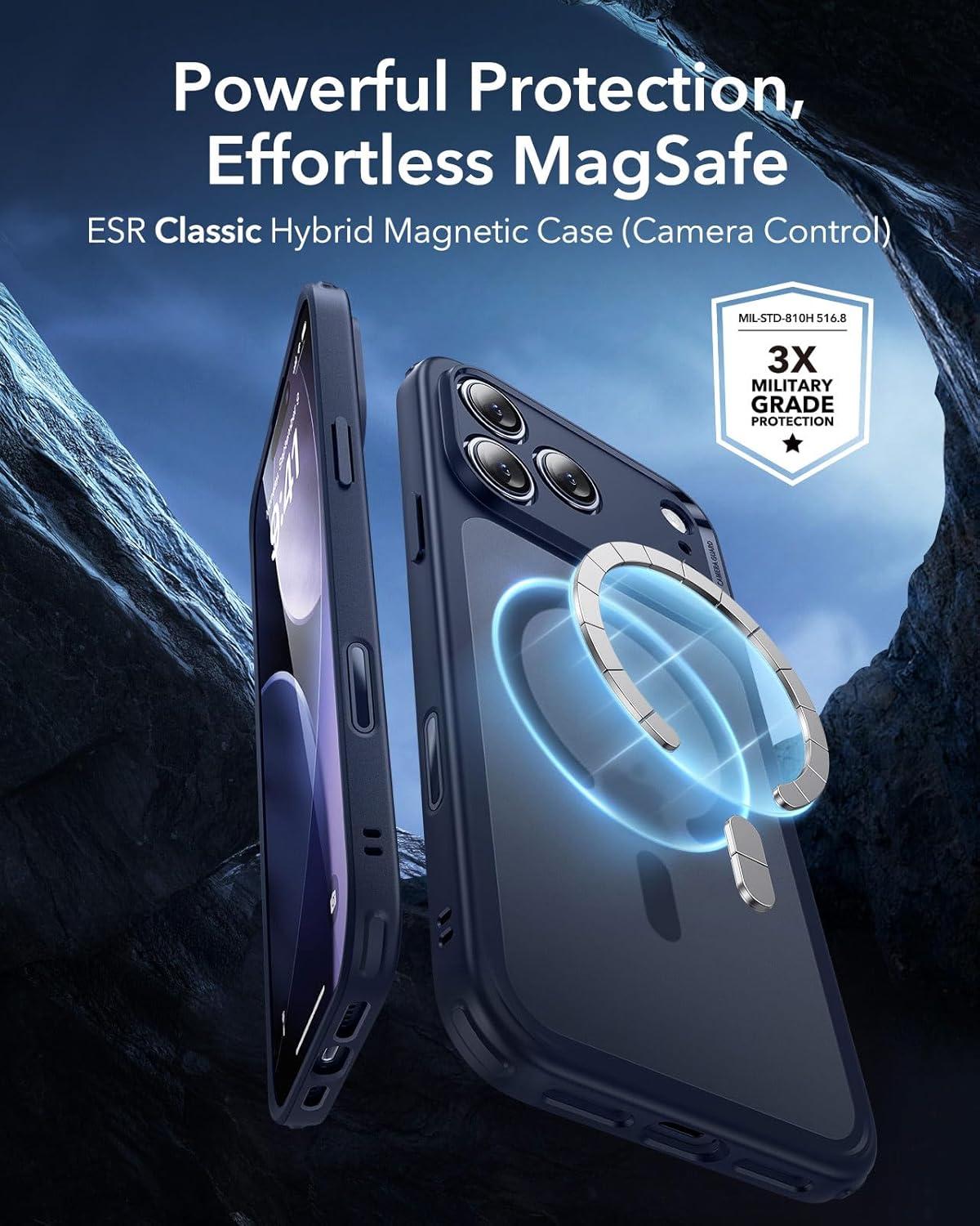 imageESR for iPhone 17 Pro Case Camera Control Compatible with MagSafe Shockproof MilitaryGrade Protection Magnetic Phone Case for iPhone 17 Pro Classic Hybrid Case Frosted BlueBFrosted Blue