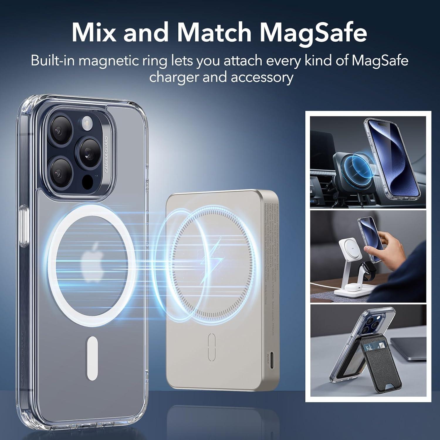 imageESR for iPhone 17 Pro Case Camera Control Compatible with MagSafe Shockproof MilitaryGrade Protection Magnetic Phone Case for iPhone 17 Pro Classic Hybrid Case Frosted BlueCFrosted Clear