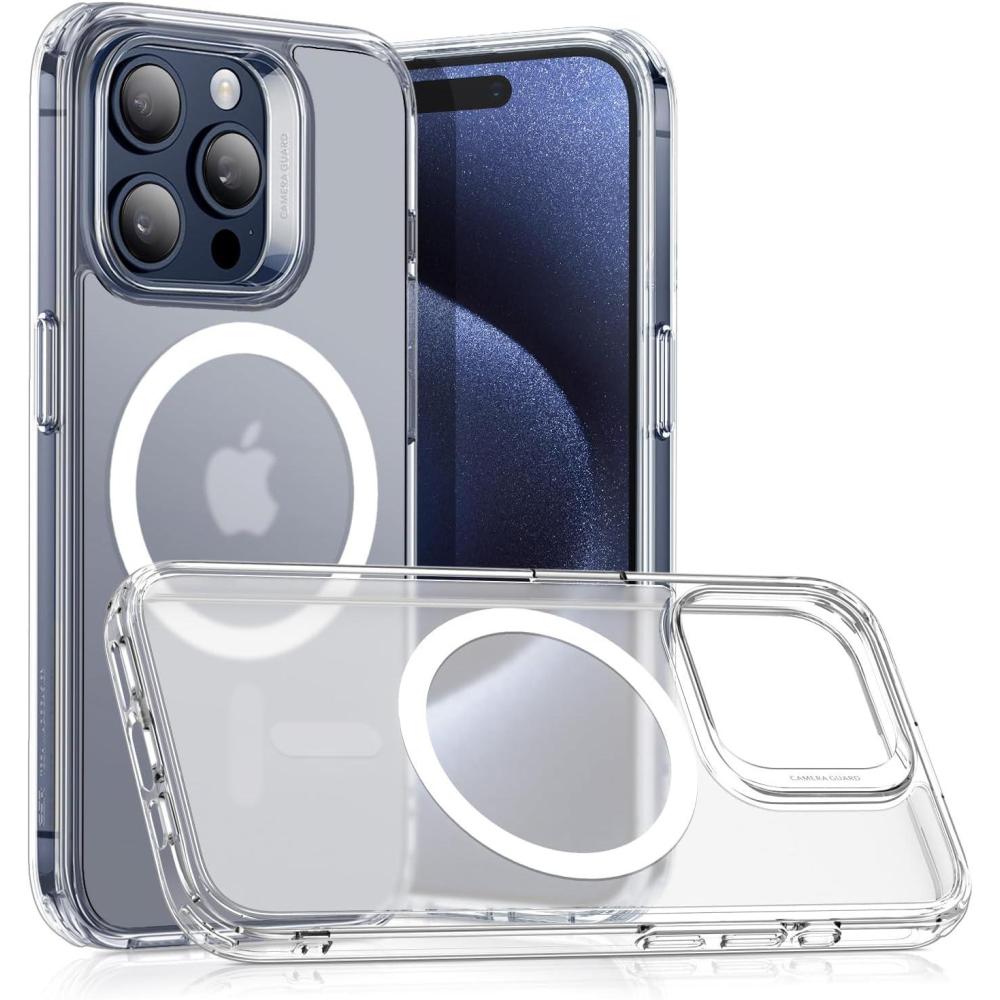 imageESR for iPhone 17 Pro Case Camera Control Compatible with MagSafe Shockproof MilitaryGrade Protection Magnetic Phone Case for iPhone 17 Pro Classic Hybrid Case Frosted BlueCFrosted Clear