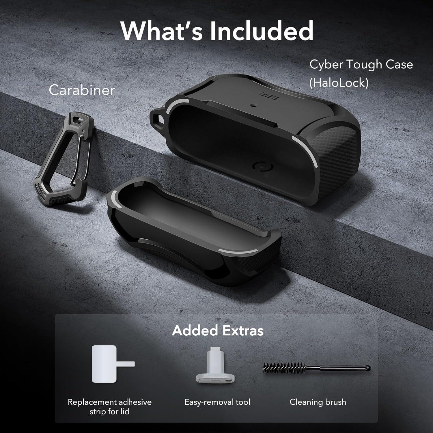 imageESR for AirPods 3rd Generation Case Compatible with AirPods 3rd Gen 2021 Compatible with MagSafe Powerful Drop Protection Magnetic Lid Cyber Series Black