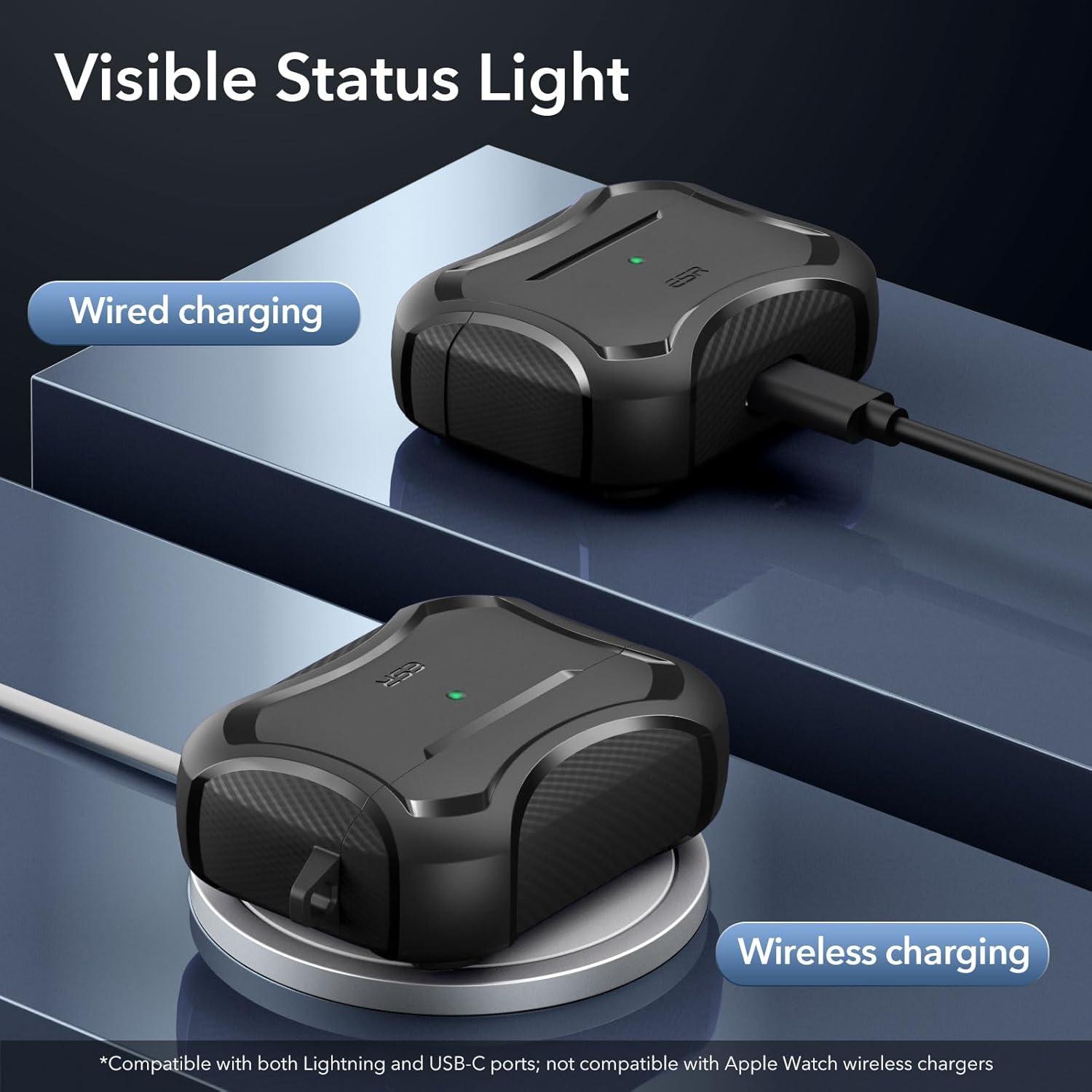 imageESR for AirPods 3rd Generation Case Compatible with AirPods 3rd Gen 2021 Compatible with MagSafe Powerful Drop Protection Magnetic Lid Cyber Series Black