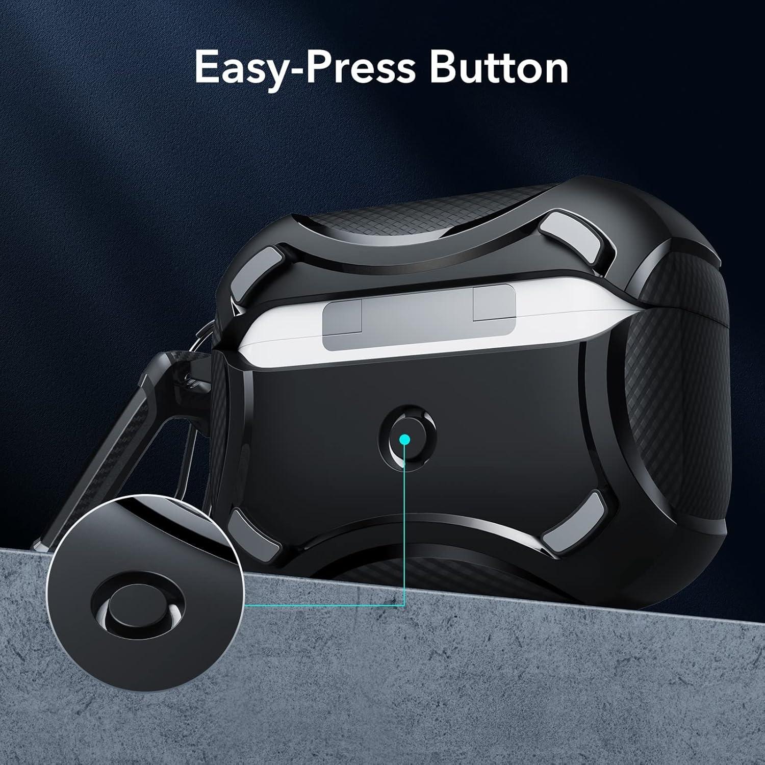 imageESR for AirPods 3rd Generation Case Compatible with AirPods 3rd Gen 2021 Compatible with MagSafe Powerful Drop Protection Magnetic Lid Cyber Series Black