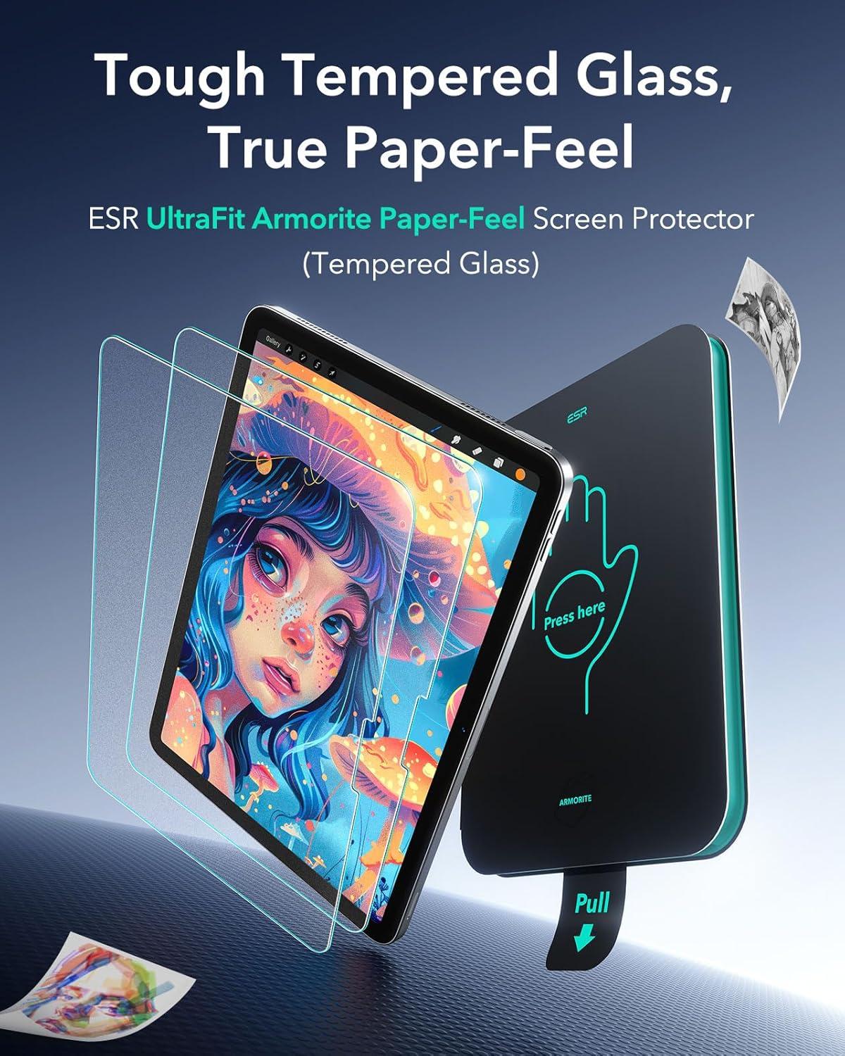 imageESR 2 Pack Screen Protector for iPad Air 11 Inch M4M3M2 202620252024 2 Pack Armorite PaperFeel Screen Protectors