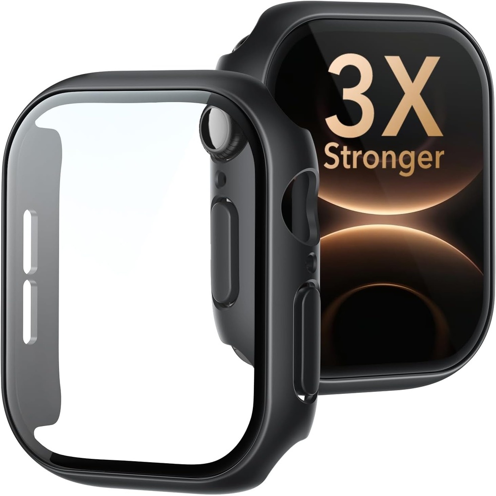 image:imageESR Glass Case by Corning for Apple Watch Series 11 42 mm Screen Protector ESR Accessory Glass by Corning compatible with Apple Watch Series 1110 42 mm precision fit and bare touch 1 pack blackBlack