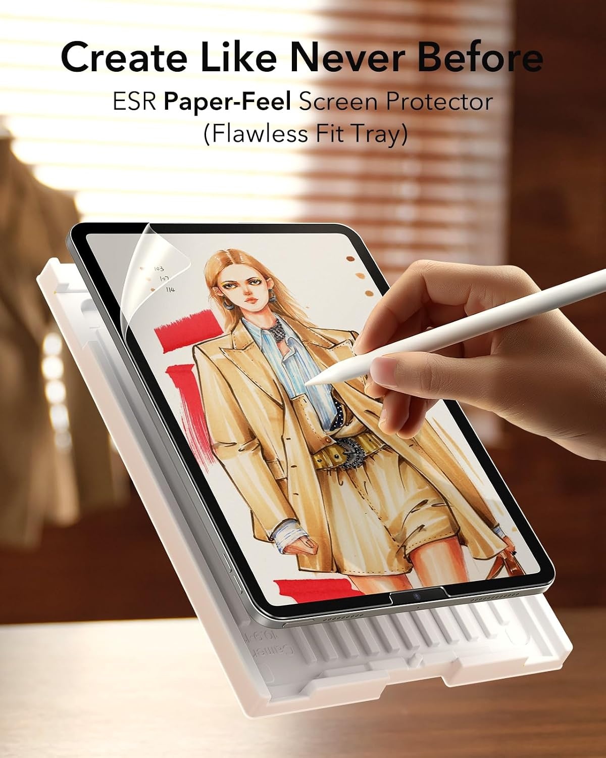 image:imageESR 2 Pack PaperFeel Screen Protector for iPad A16 11th10th 11109 InchKids Case for iPad A16 11th10th Gen