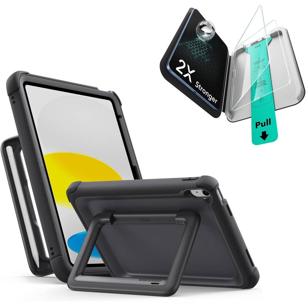 image:imageESR 2 Pack Screen Protector for iPad A16 11th10th 11109 Inch 9H GlassKids Case for iPad A16 11th10th Gen
