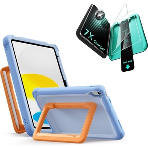 ESR 2 Pack Armorite Screen Protector for iPad A16 11th/10th (11/10.9 Inch)+Kids Case for iPad A16 11th/10th Gen Blue