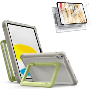 ESR 2 Pack Paper-Feel Screen Protector for iPad A16 11th/10th 11/10.9 Inch+Kids Case for iPad A16 11 th/10th Gen Gray
