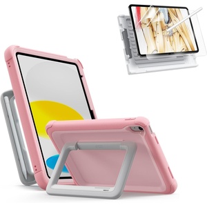 ESR 2 Pack Paper-Feel Screen Protector for iPad A16 11th/10th 11/10.9 Inch+Kids Case for iPad A16 11 th/10th Gen Pink