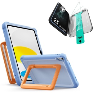 ESR +2 Pack Screen Protector for iPad A16 11th/10th (11/10.9 Inch), 9H Glass+Kids Case for iPad A16 11th/10th Gen Blue