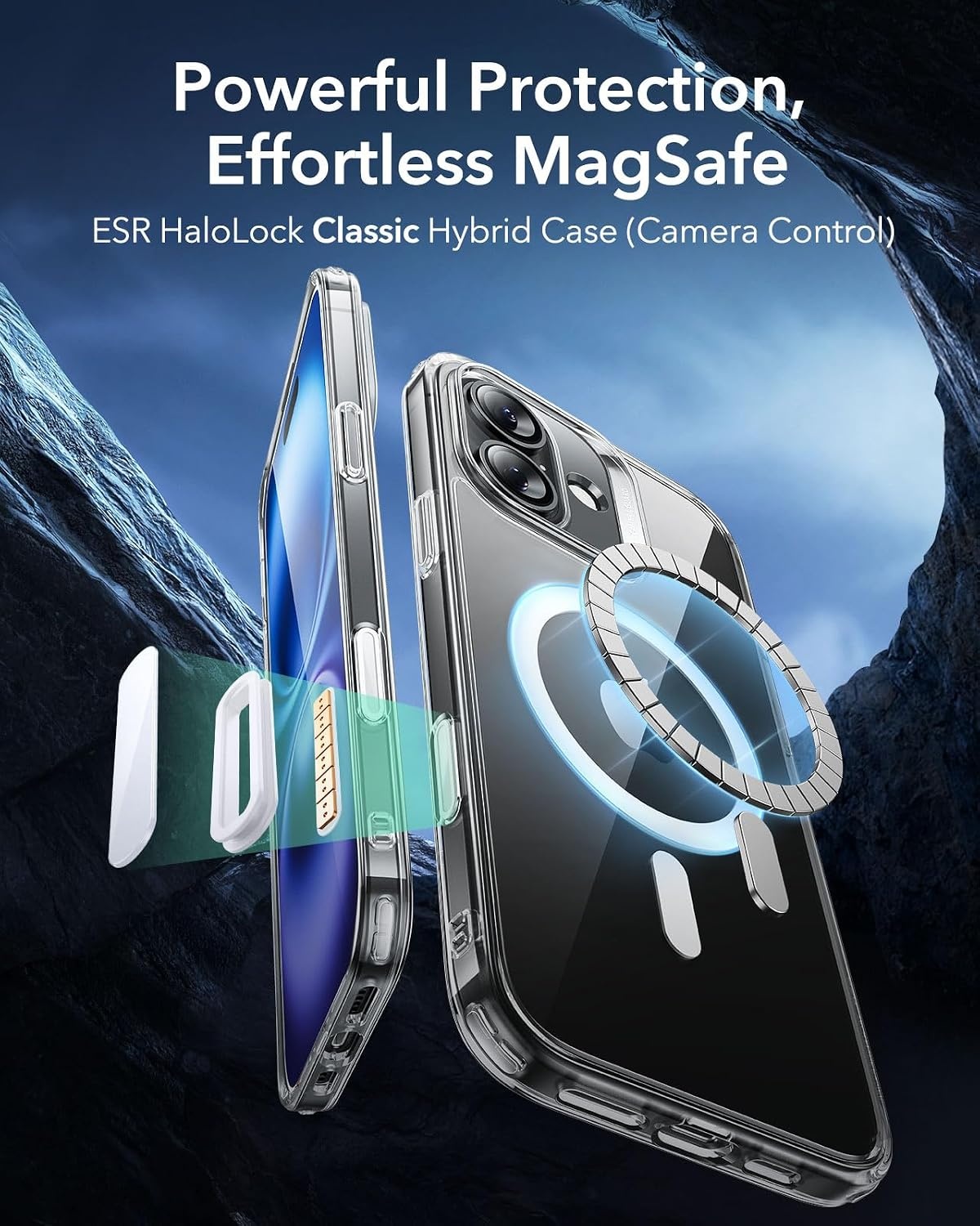 image:imageESR Classic Hybrid for iPhone 18 Pro Max17 Pro Max Case Frosted BurgundyClear Green