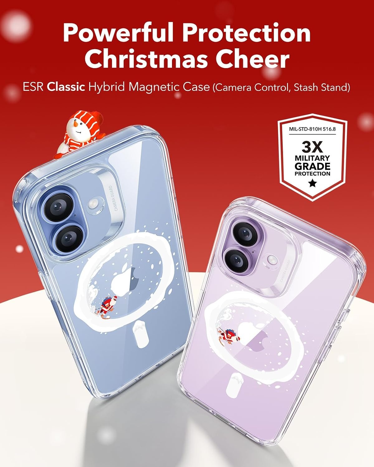 image:imageESR Classic Hybrid for iPhone 18 Pro Max17 Pro Max Case Frosted BurgundyClear Santa