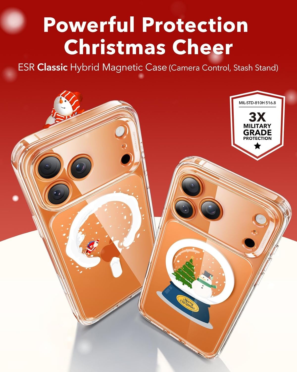 image:imageESR Classic Hybrid for iPhone 18 Pro Max17 Pro Max Case Frosted BurgundyClear Santa