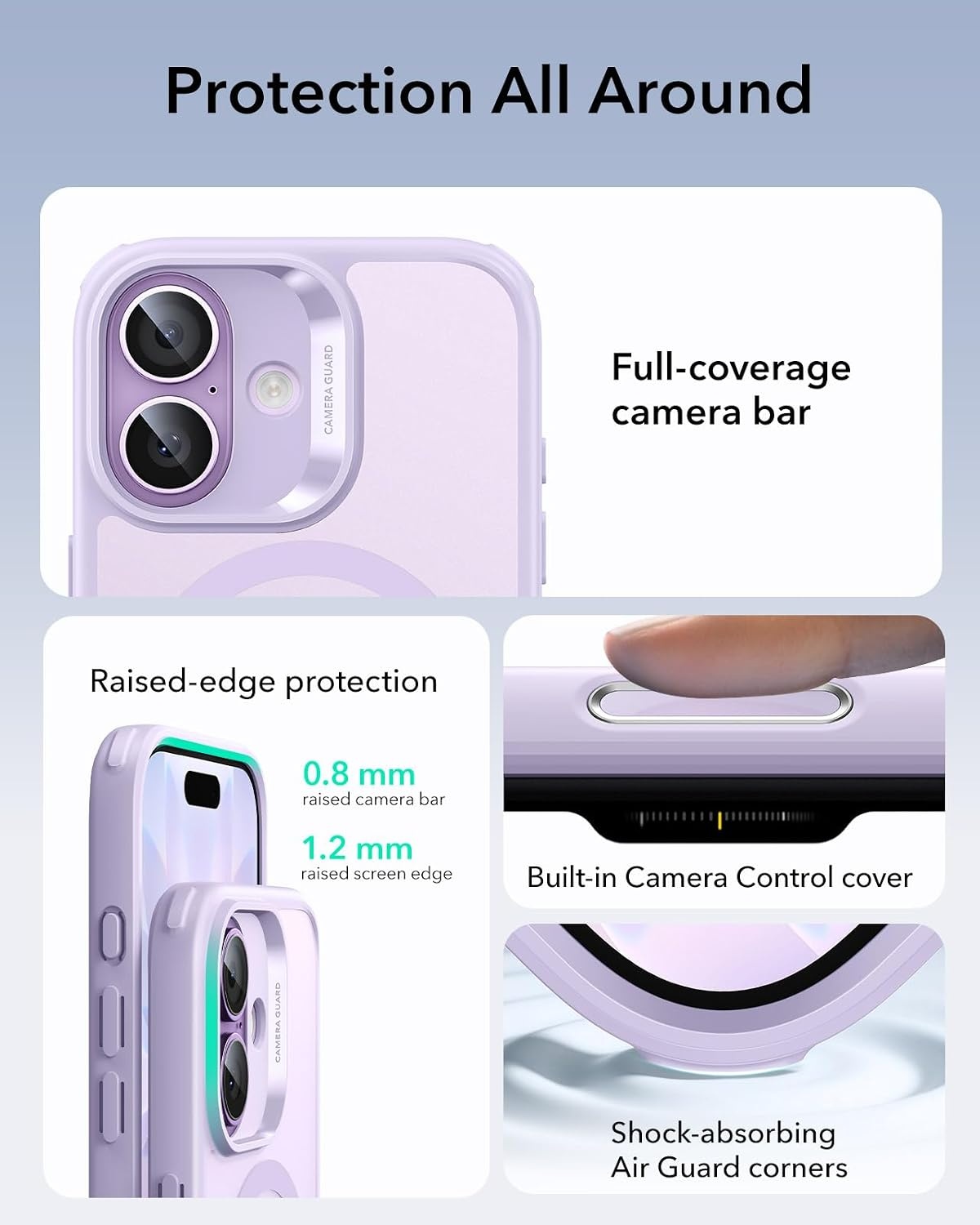 image:imageESR Classic Hybrid for iPhone 18 Pro Max17 Pro Max Case Frosted BurgundyFrosted Light Purple
