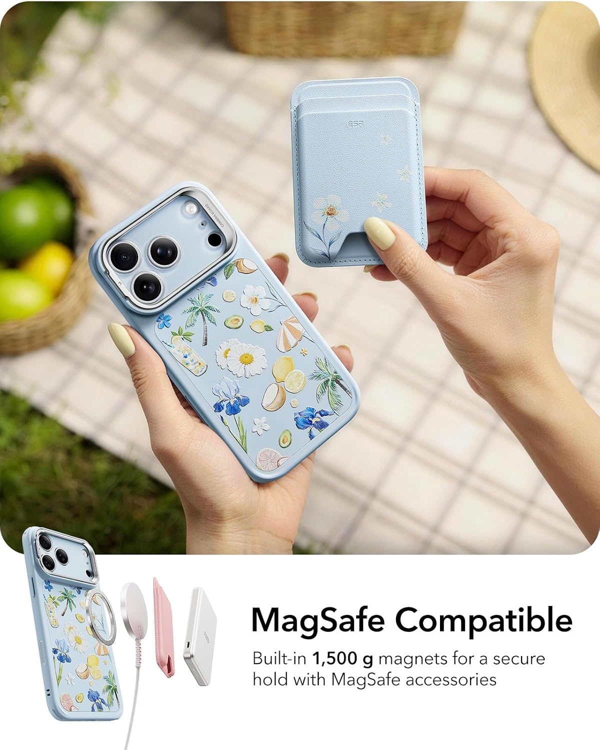 image:imageESR Classic Hybrid for iPhone 18 Pro Max17 Pro Max Case with Flex StandLight Blue