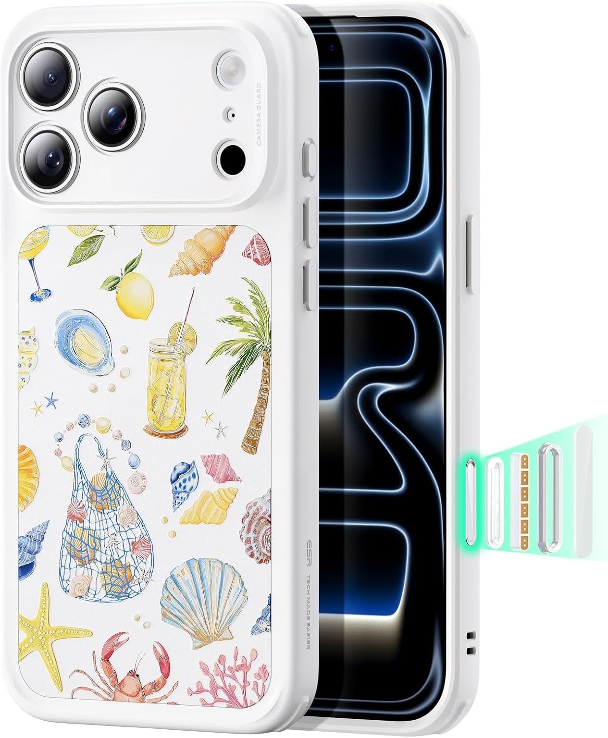 image:imageESR Classic Hybrid for iPhone 18 Pro17 Pro Case Girly Light BlueCream White